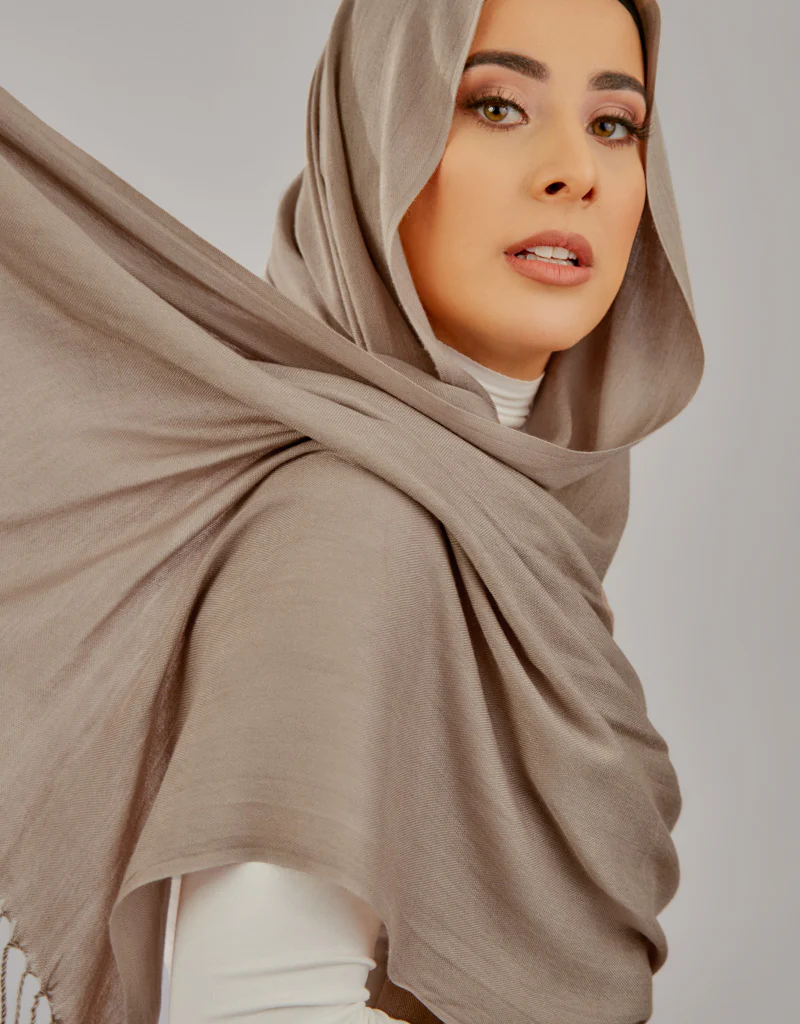 Cotton Tassel Twisted Shawl - Shades of Grey - Image 10