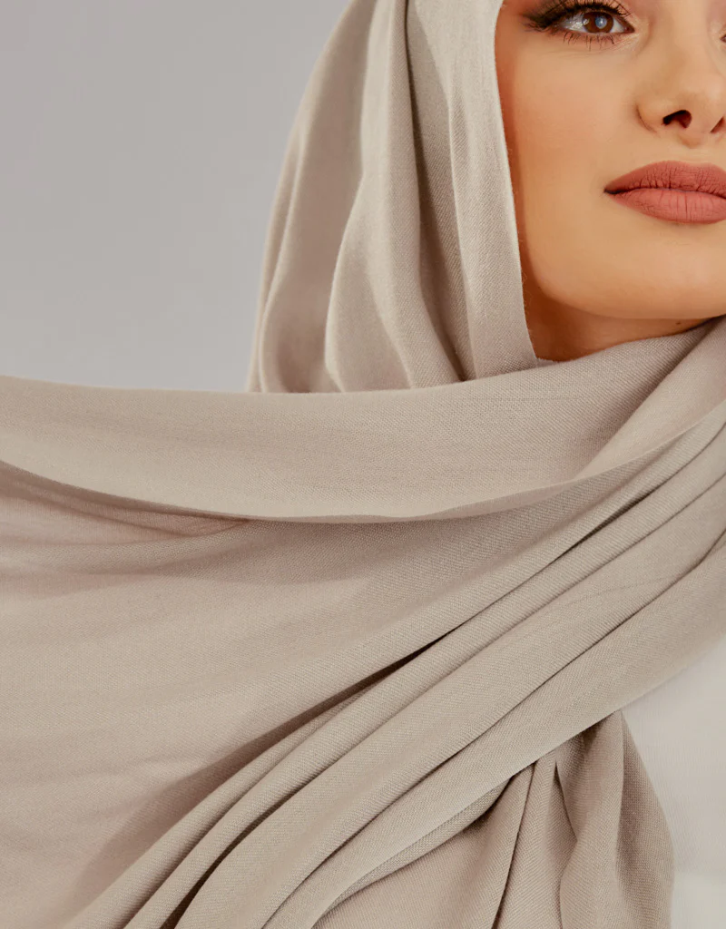 Cotton Tassleless Shawl - Shades of Light Nude - Image 4
