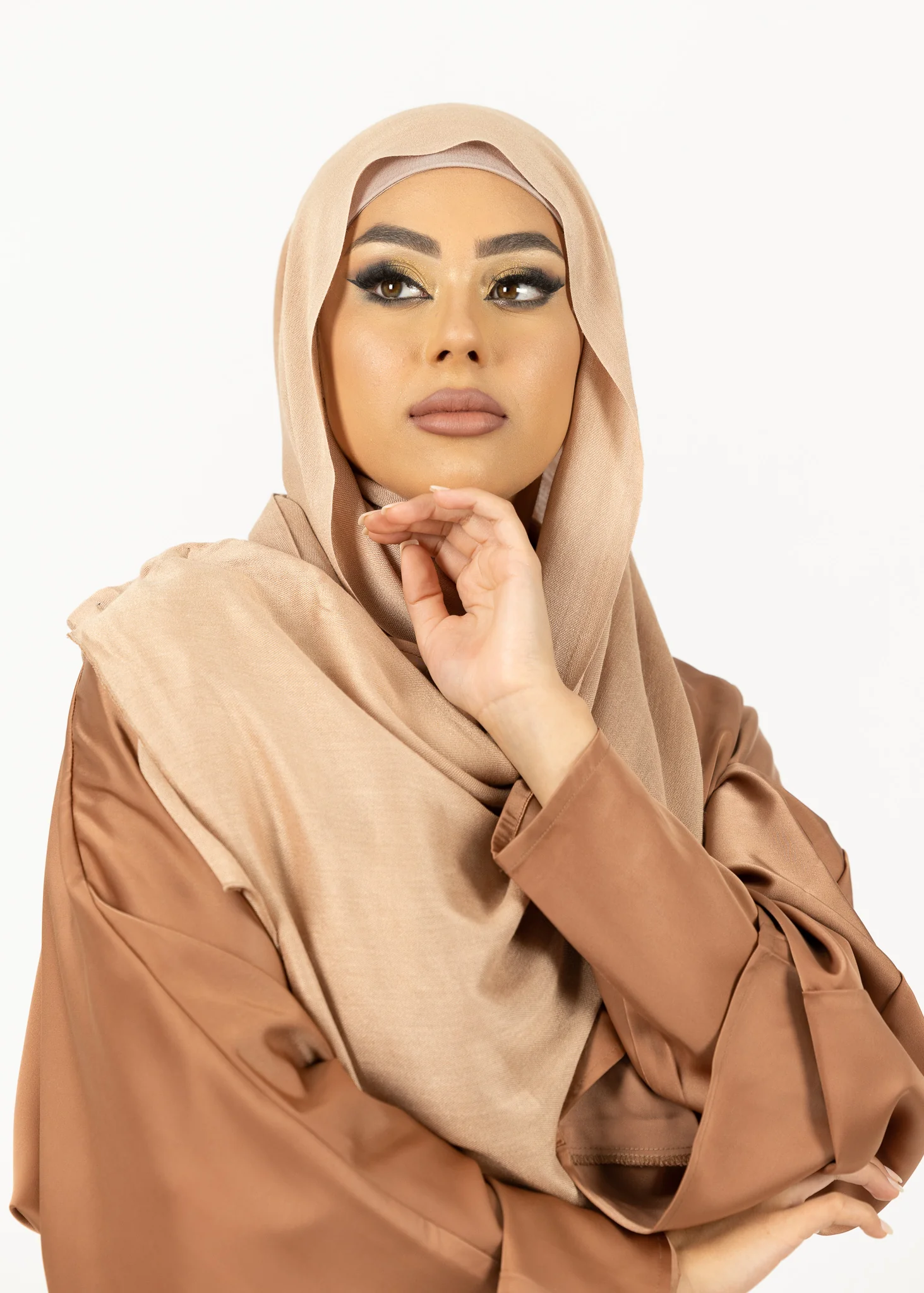 Cotton Tassleless Shawl - Shades of Light Nude - Image 9
