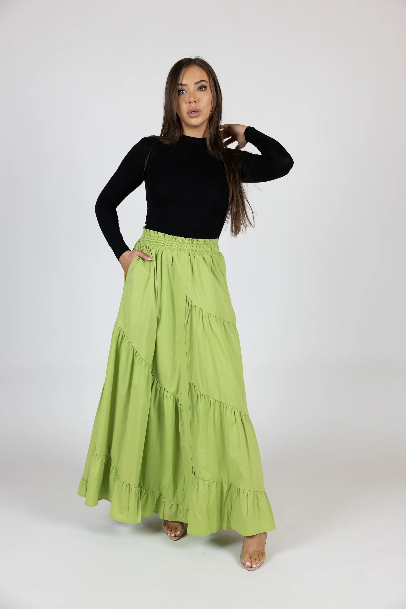 Cotton Tiered Skirt - Image 2