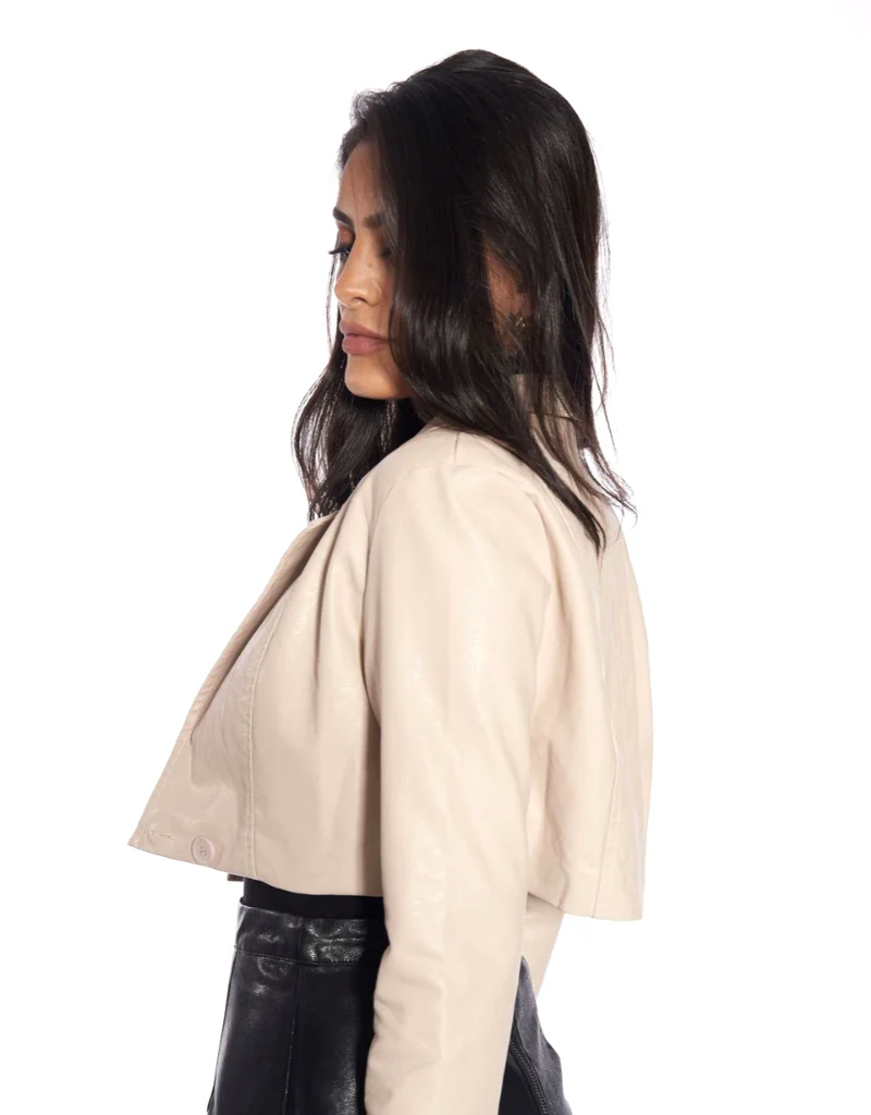 Crop PU Jacket - Image 10