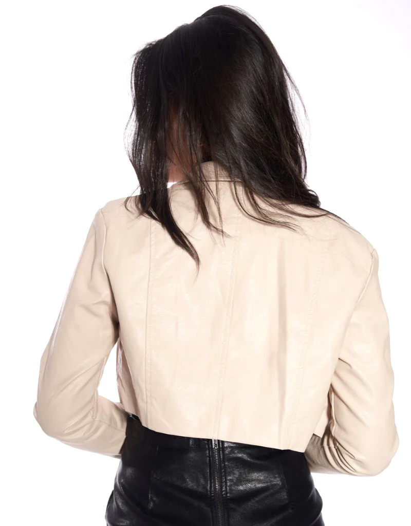 Crop PU Jacket - Image 11
