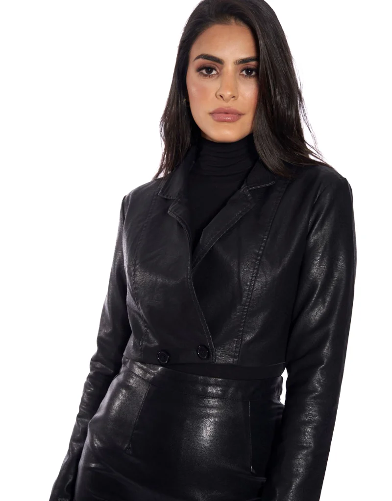 Crop PU Jacket - Image 2