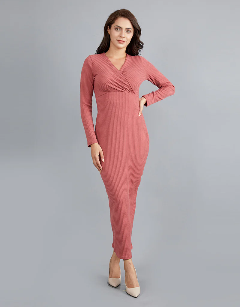 Crossover Rib Dress - Image 4