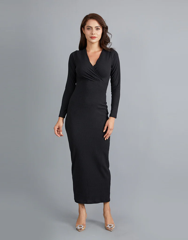 Crossover Rib Dress - Image 8