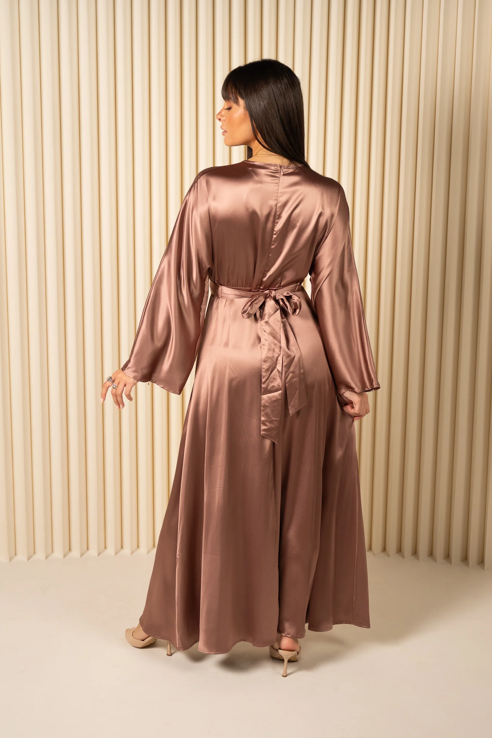 Dallal Satin Tie Back Dress - Image 7