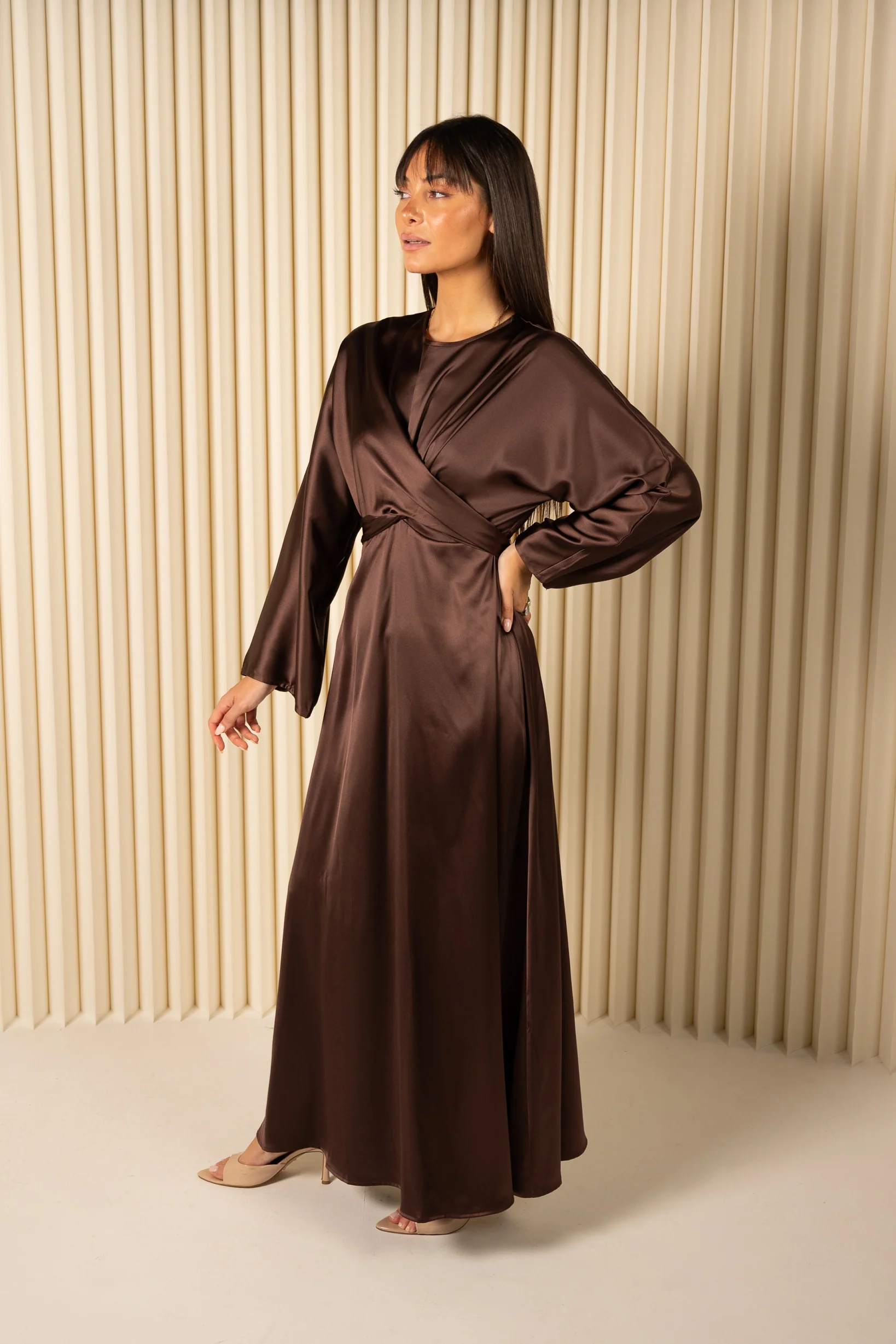Dallal Satin Tie Back Dress - Image 9