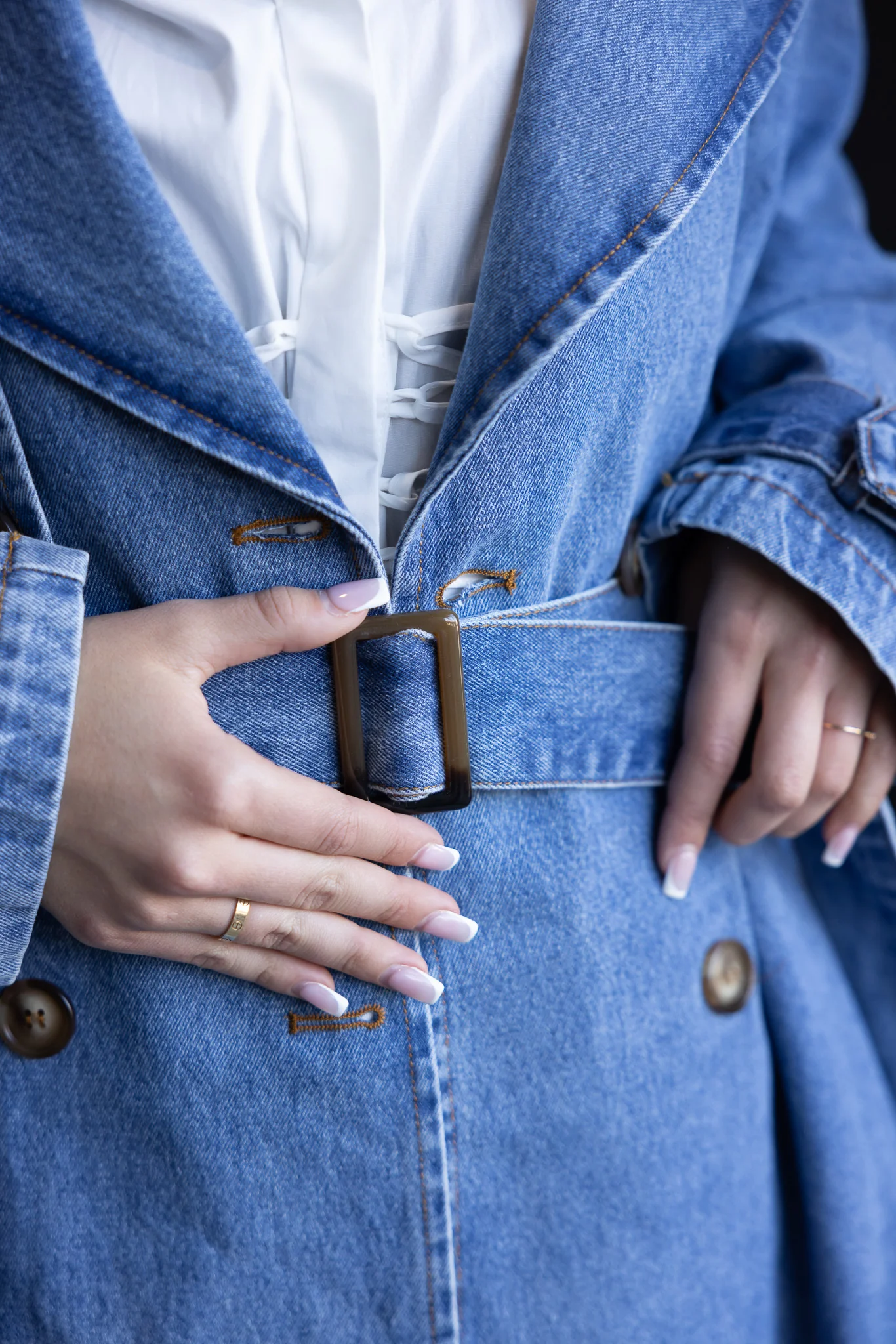 Denim Coat Trench - Image 3