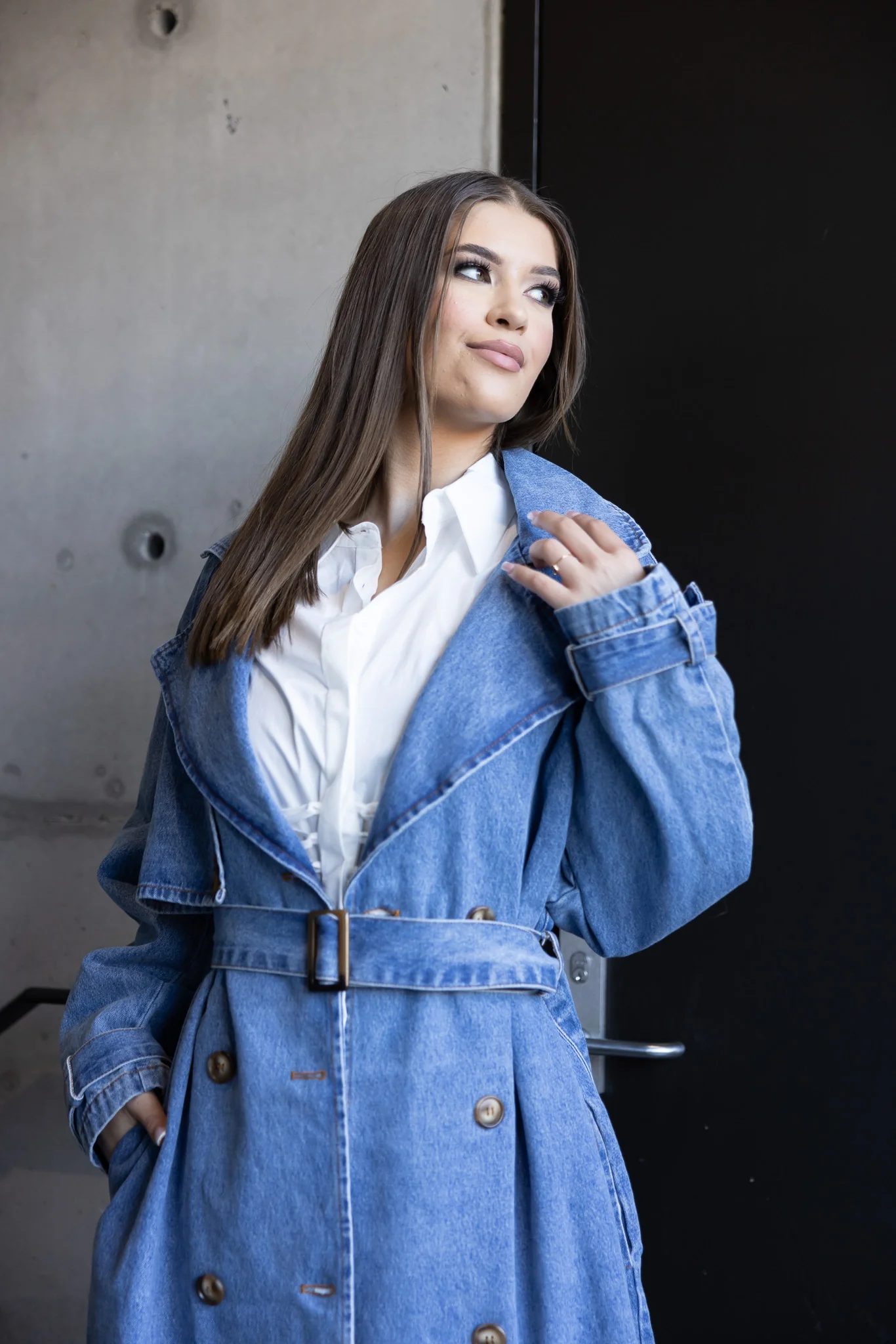Denim Coat Trench - Image 6