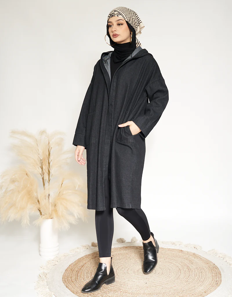 Denim Hooded Trench - Image 6