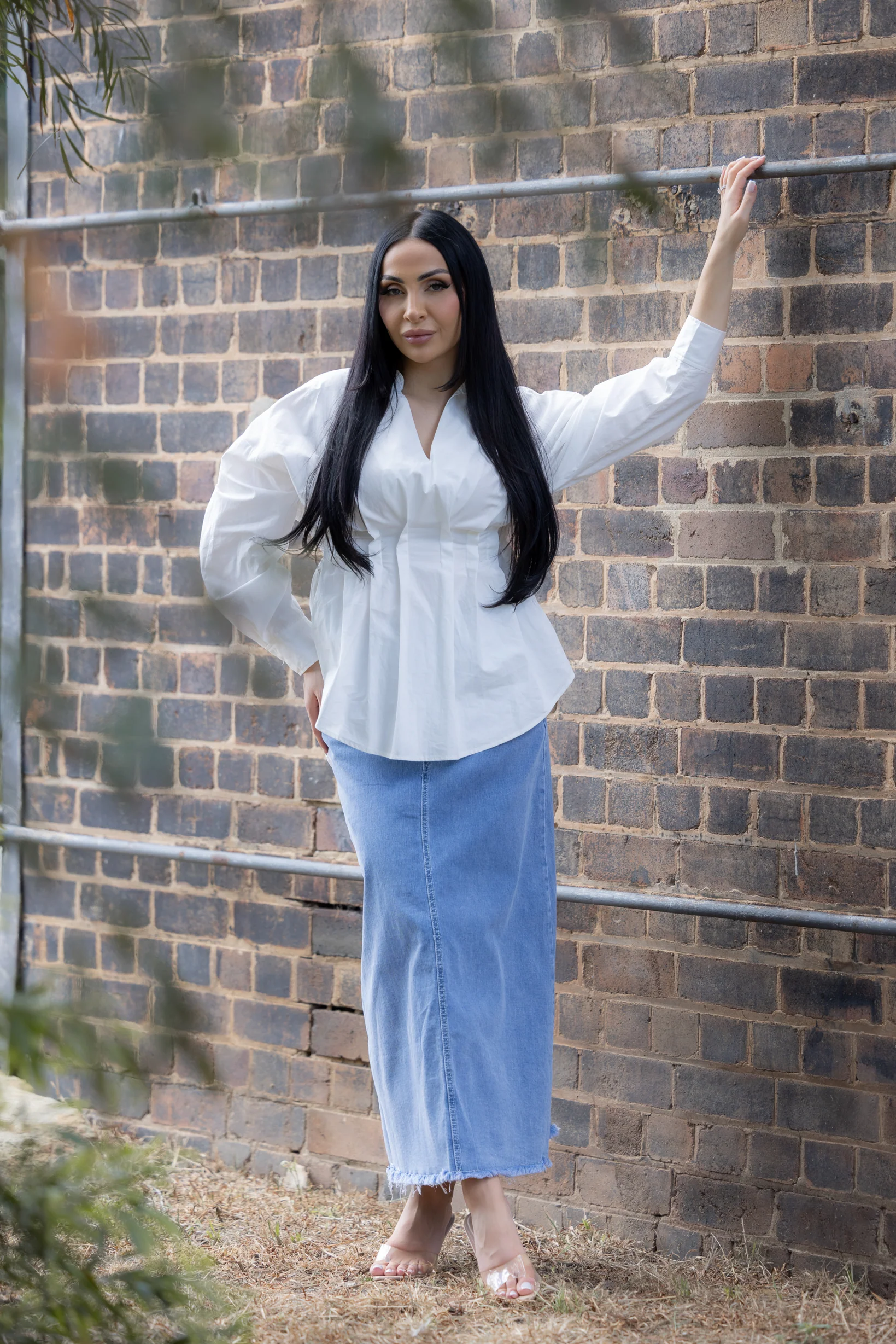 Dida Fray Hem Denim Skirt - Image 2