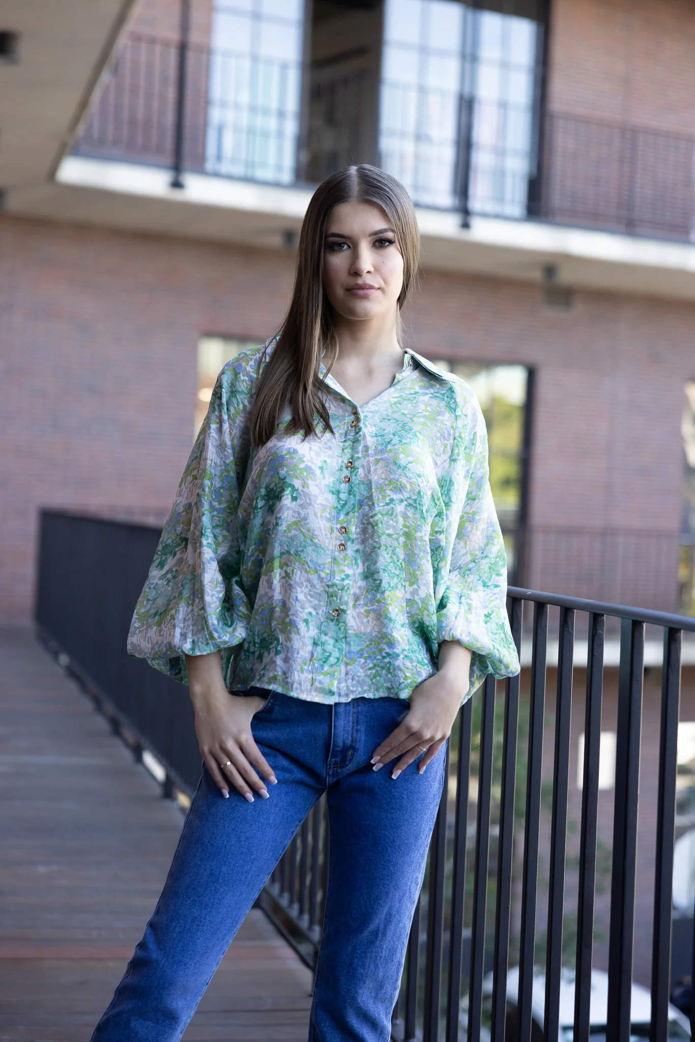 Dual Collar Print Shirt