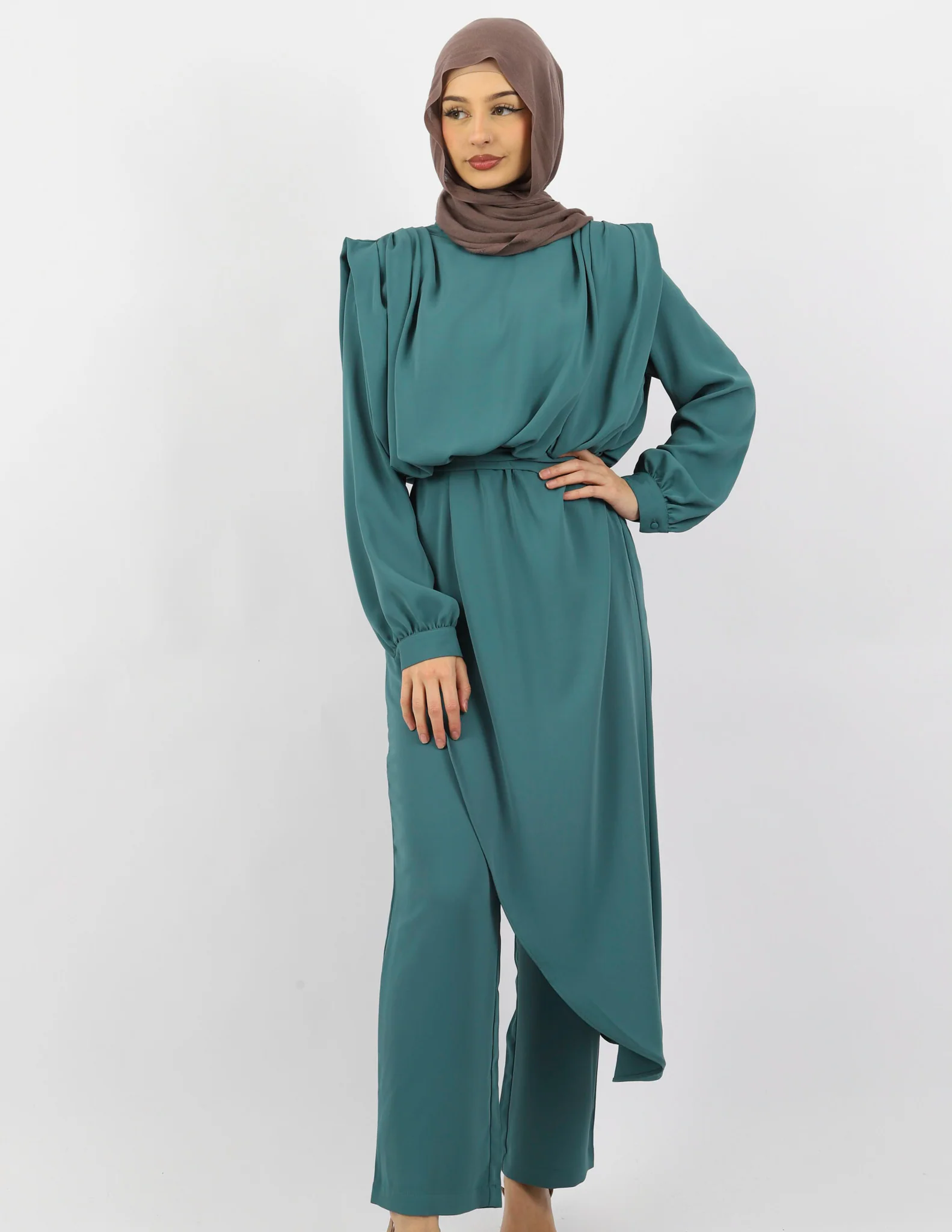 Escape Azora Asymmetric Blouse and Pants Set - Image 13