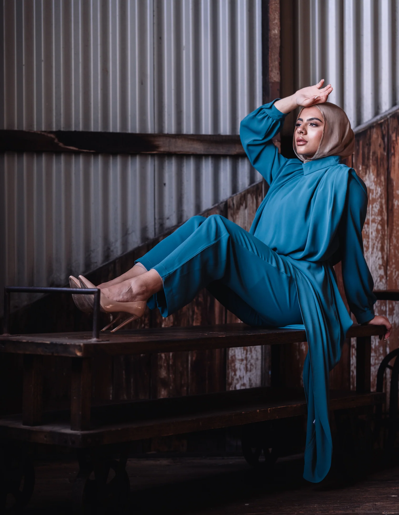 Escape Azora Asymmetric Blouse and Pants Set - Image 8