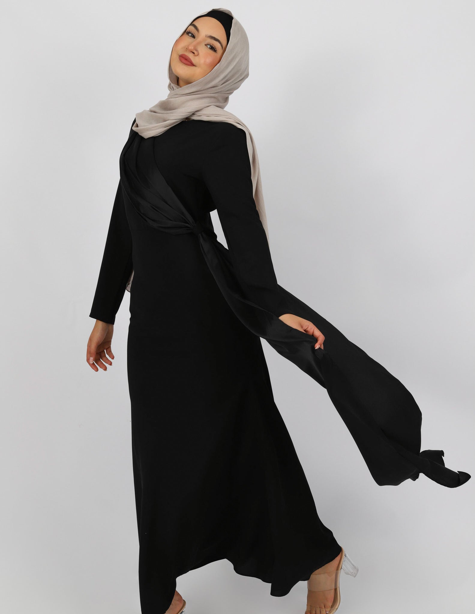 Escape Kalina Satin Drape Dress - Image 12