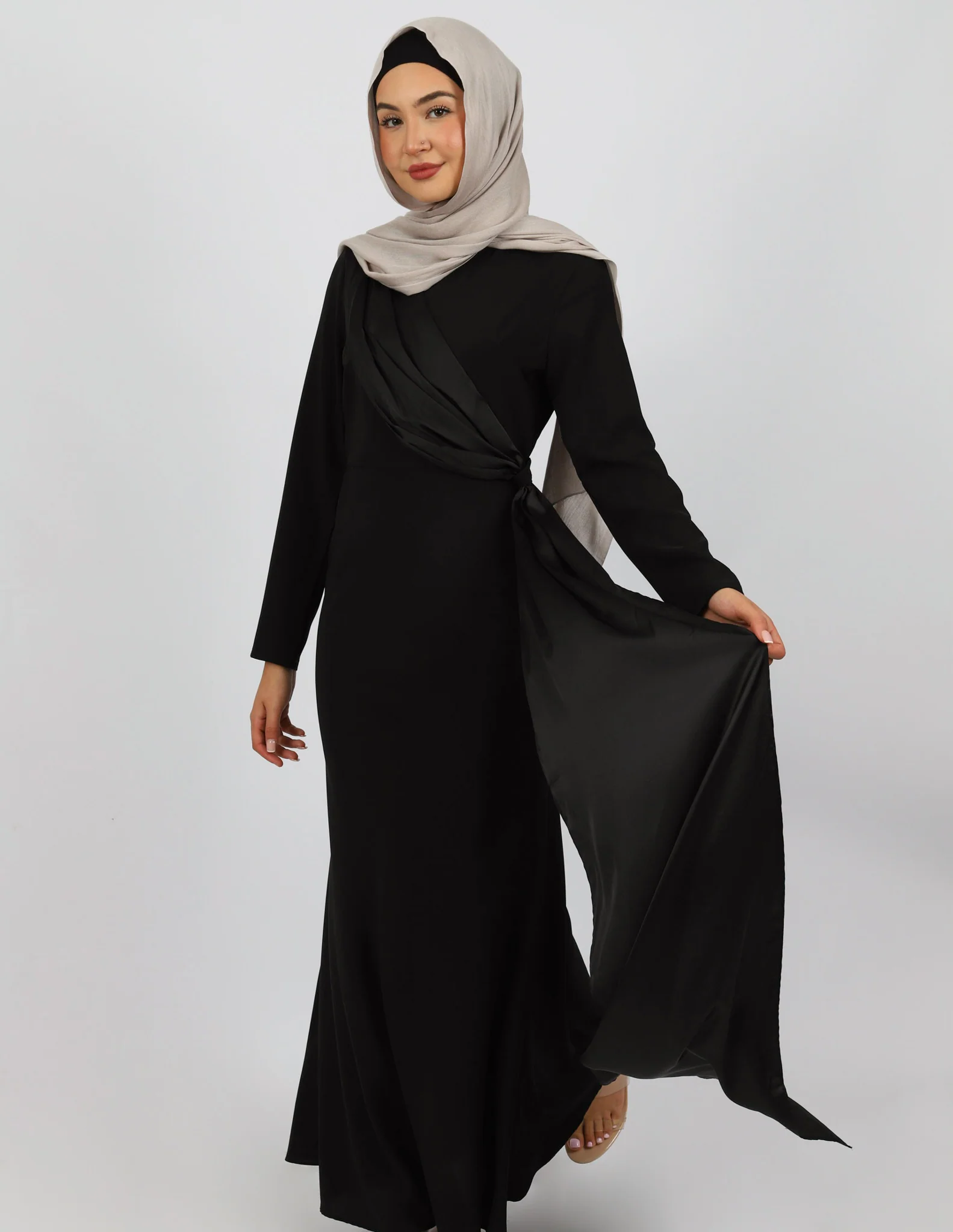 Escape Kalina Satin Drape Dress - Image 13