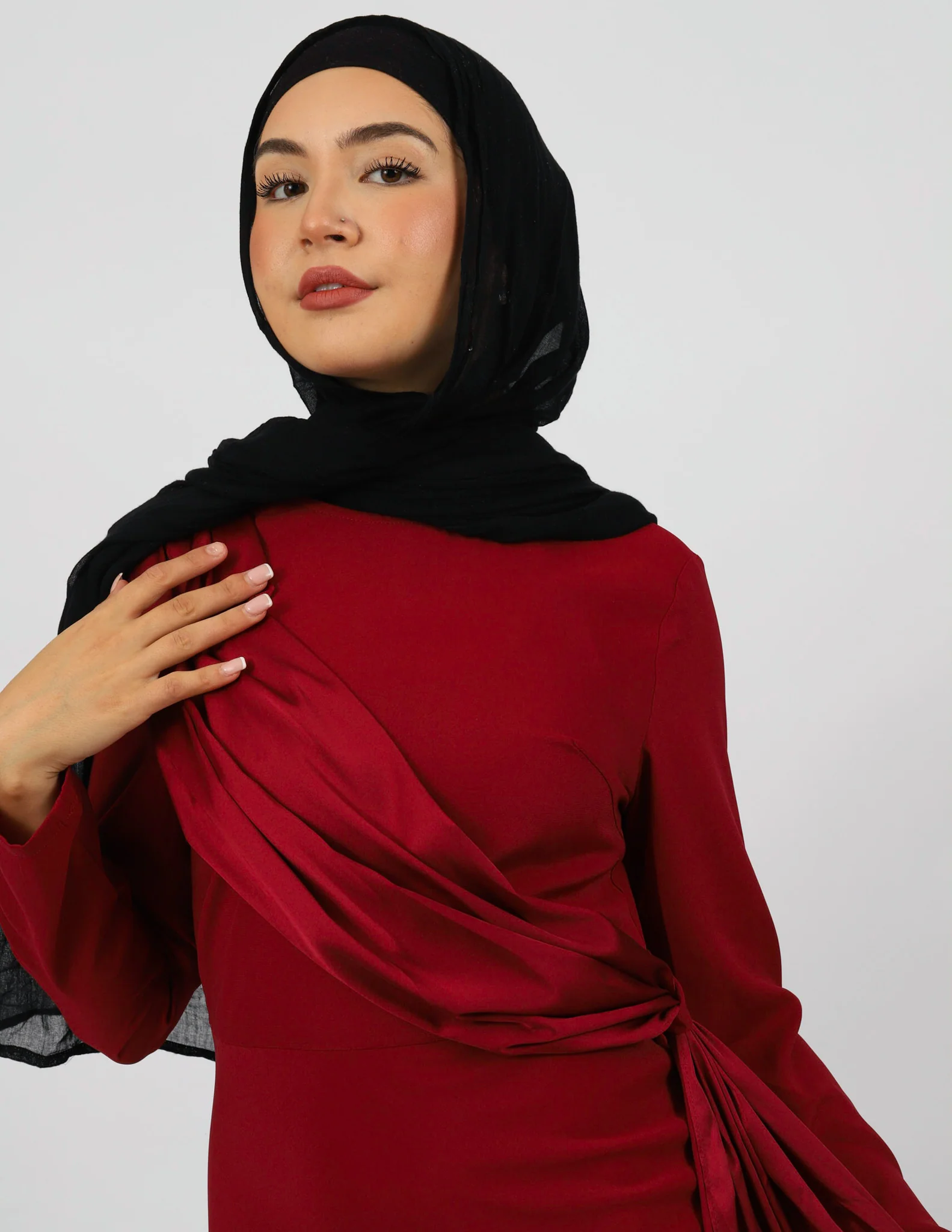 Escape Kalina Satin Drape Dress - Image 6