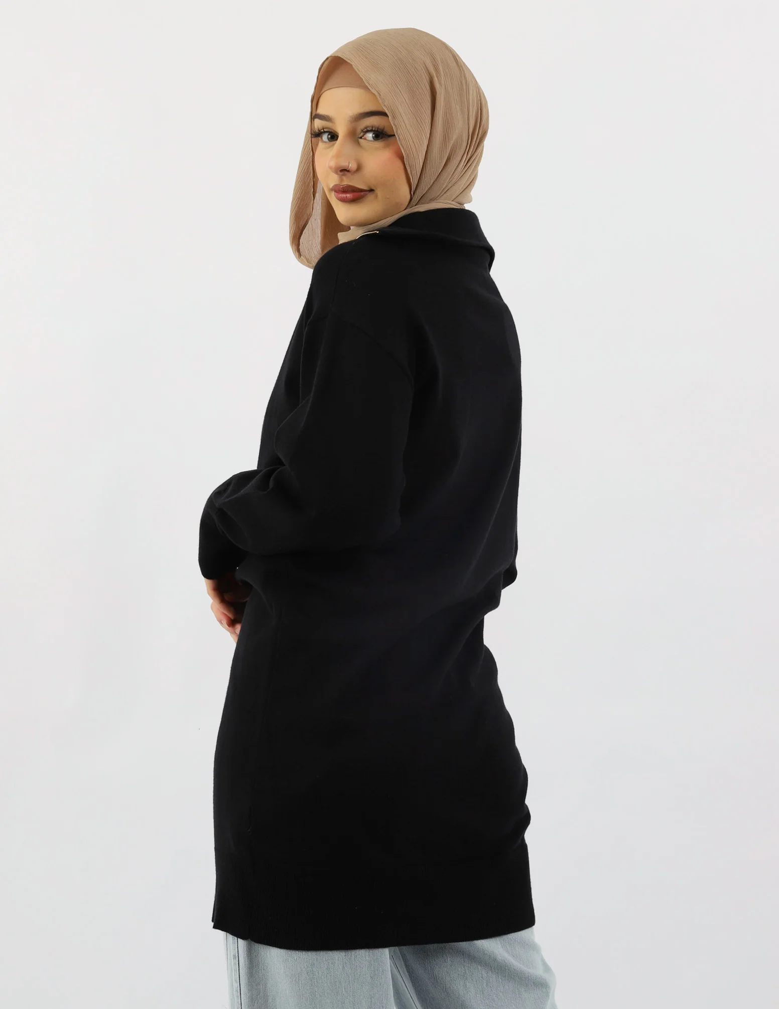 Escape Zip Collar Knit Dress - Image 10