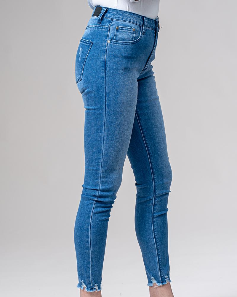 Frayed Hem Jeans - Image 3