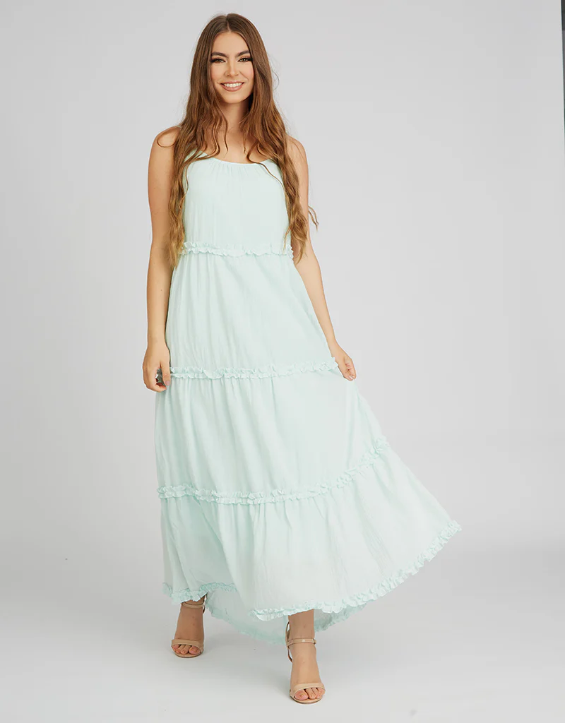 Halter Neck Linen Frill Dress - Image 2