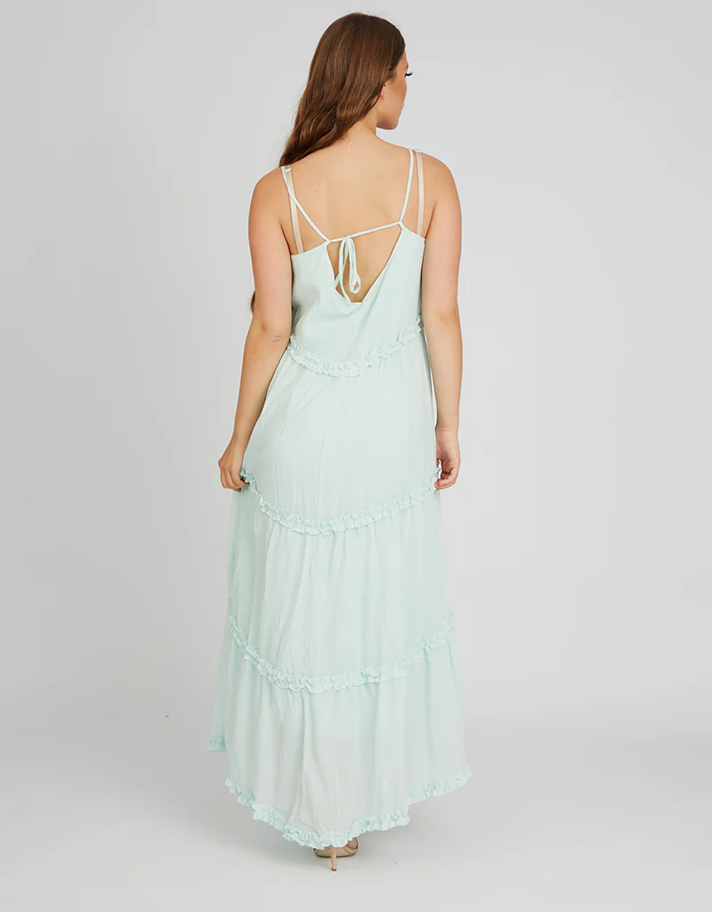 Halter Neck Linen Frill Dress - Image 3