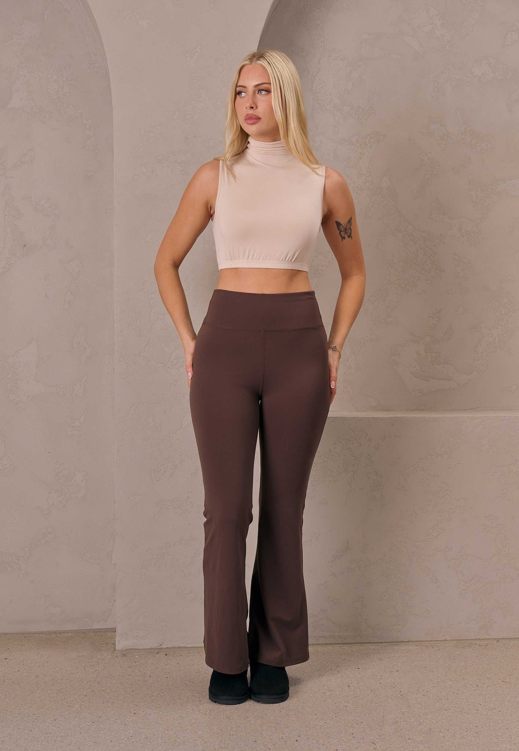 High Neck Sleeveless Crop Body Top - Image 2