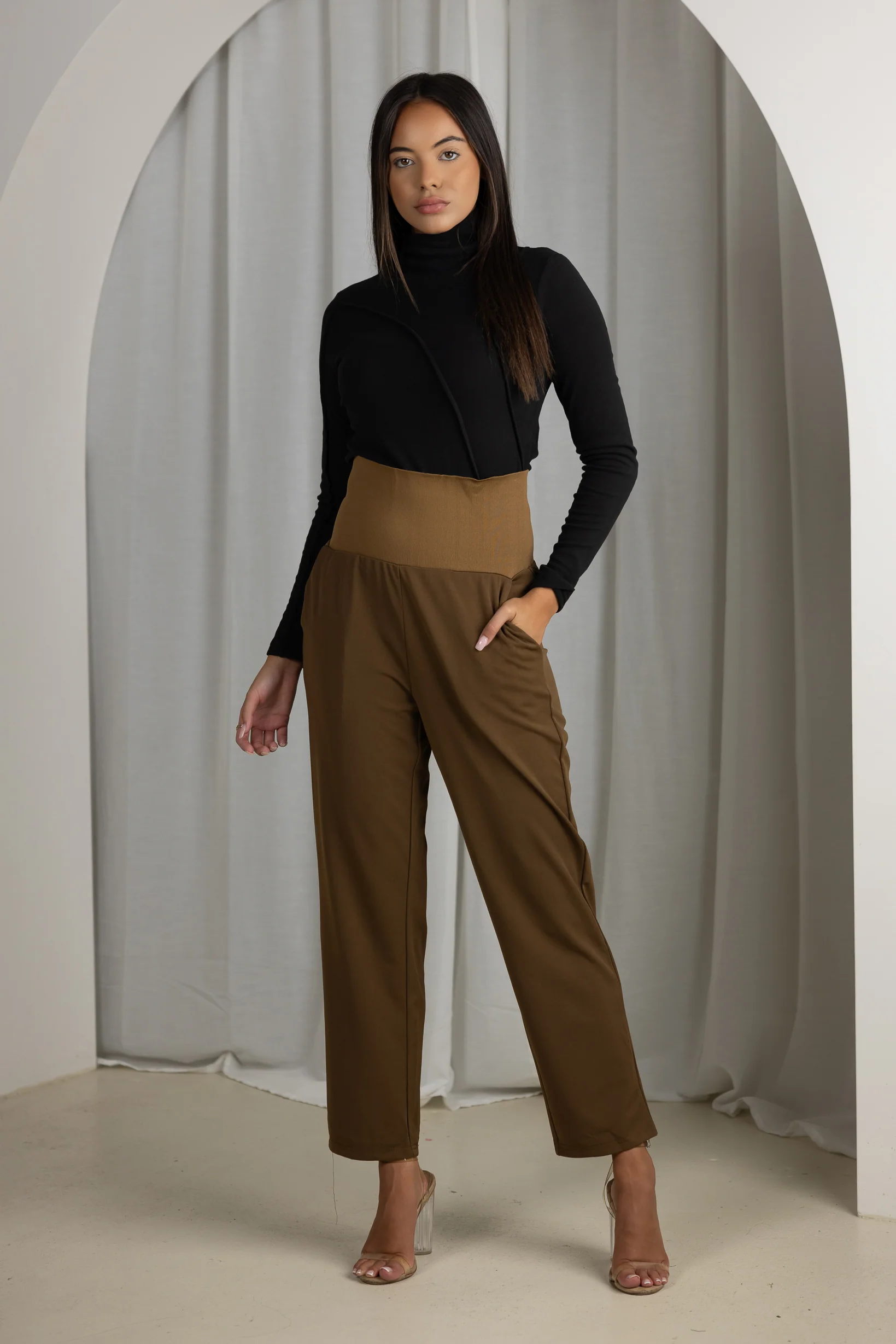 High Waist Straight Leg Pants - Image 2