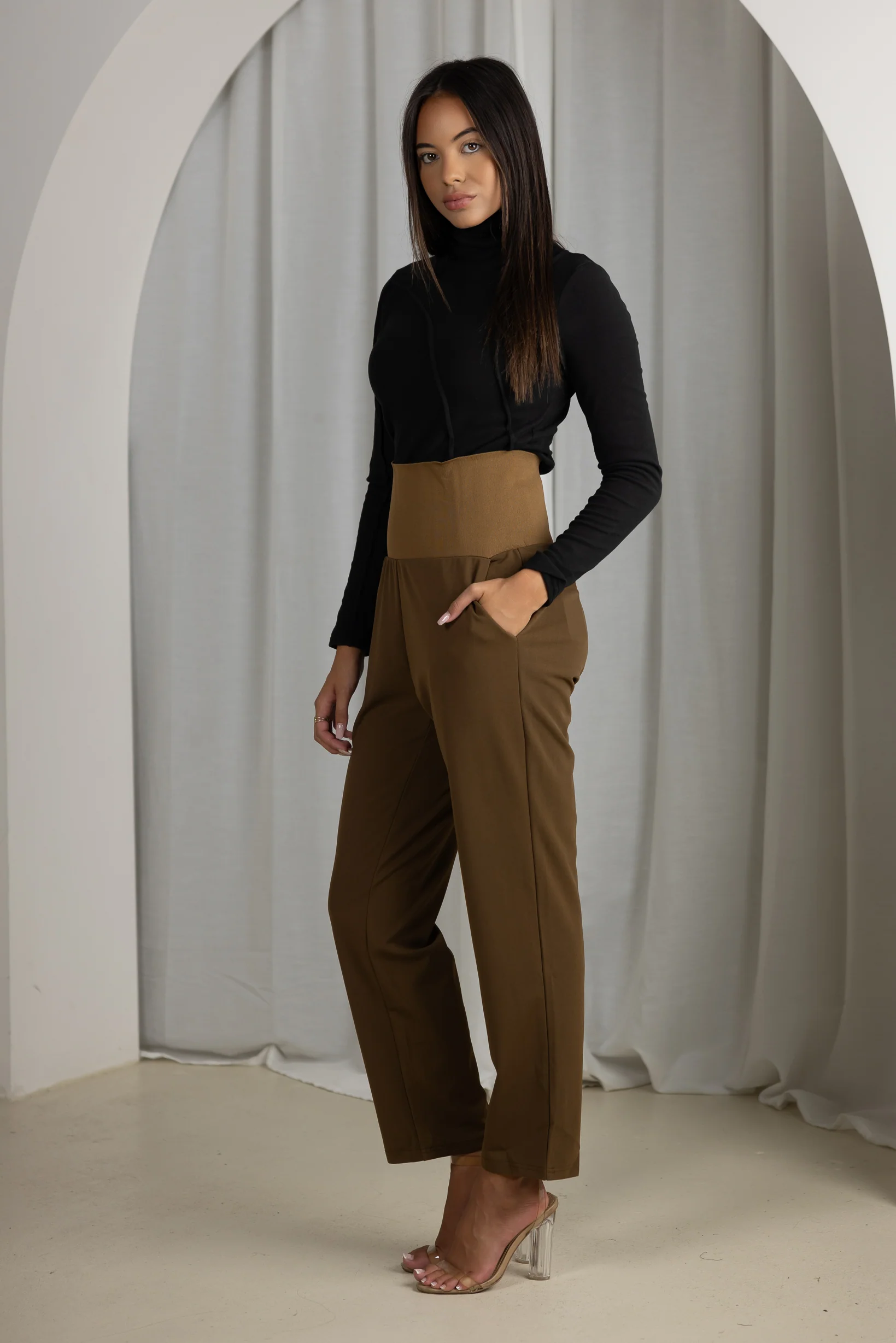 High Waist Straight Leg Pants - Image 3