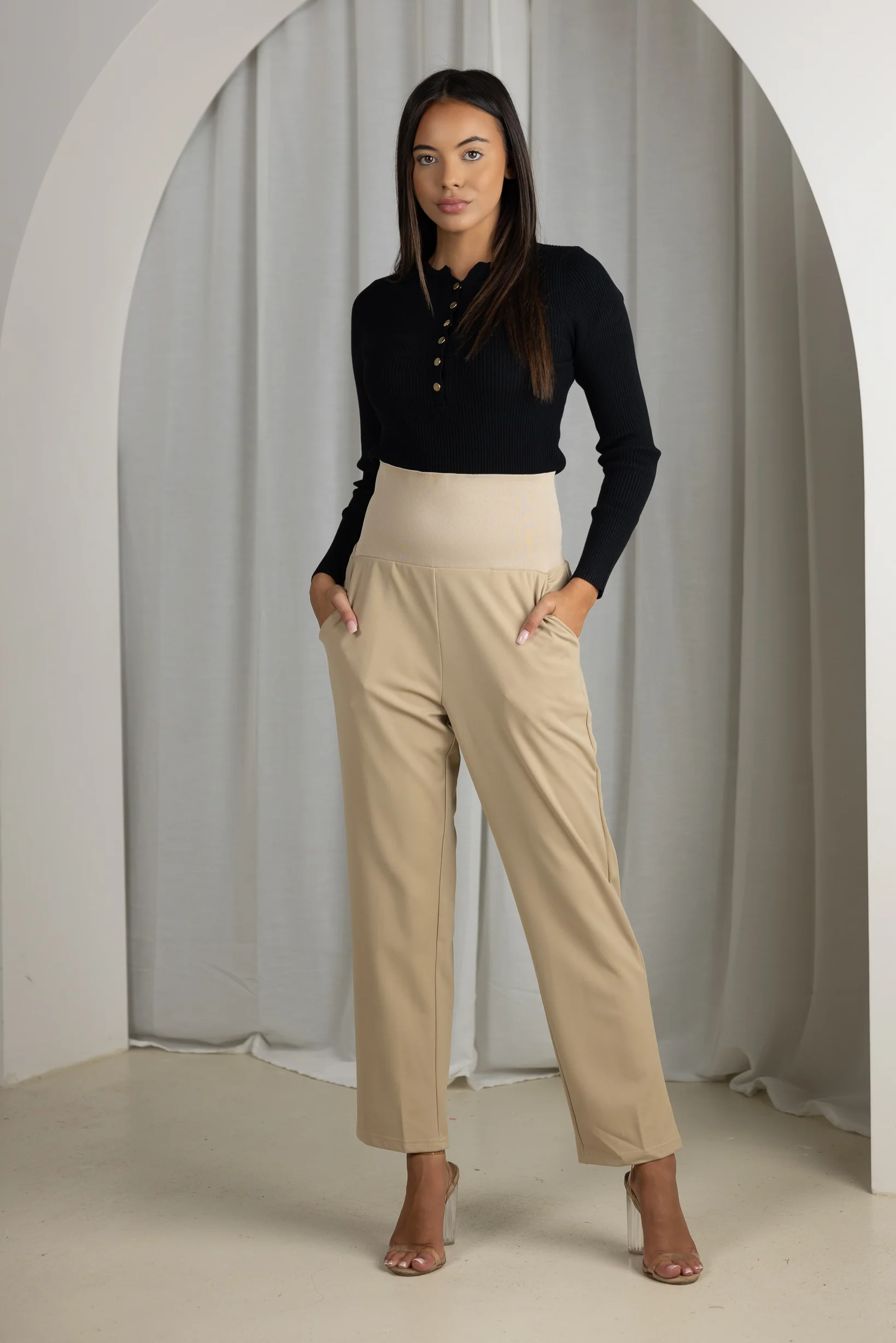 High Waist Straight Leg Pants - Image 6