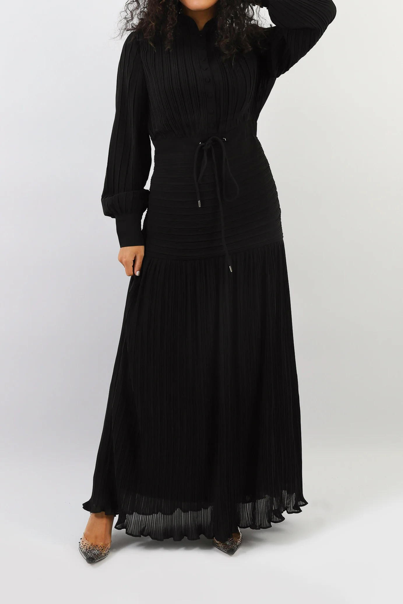 Isla Drawstring Pleat Dress - Image 2