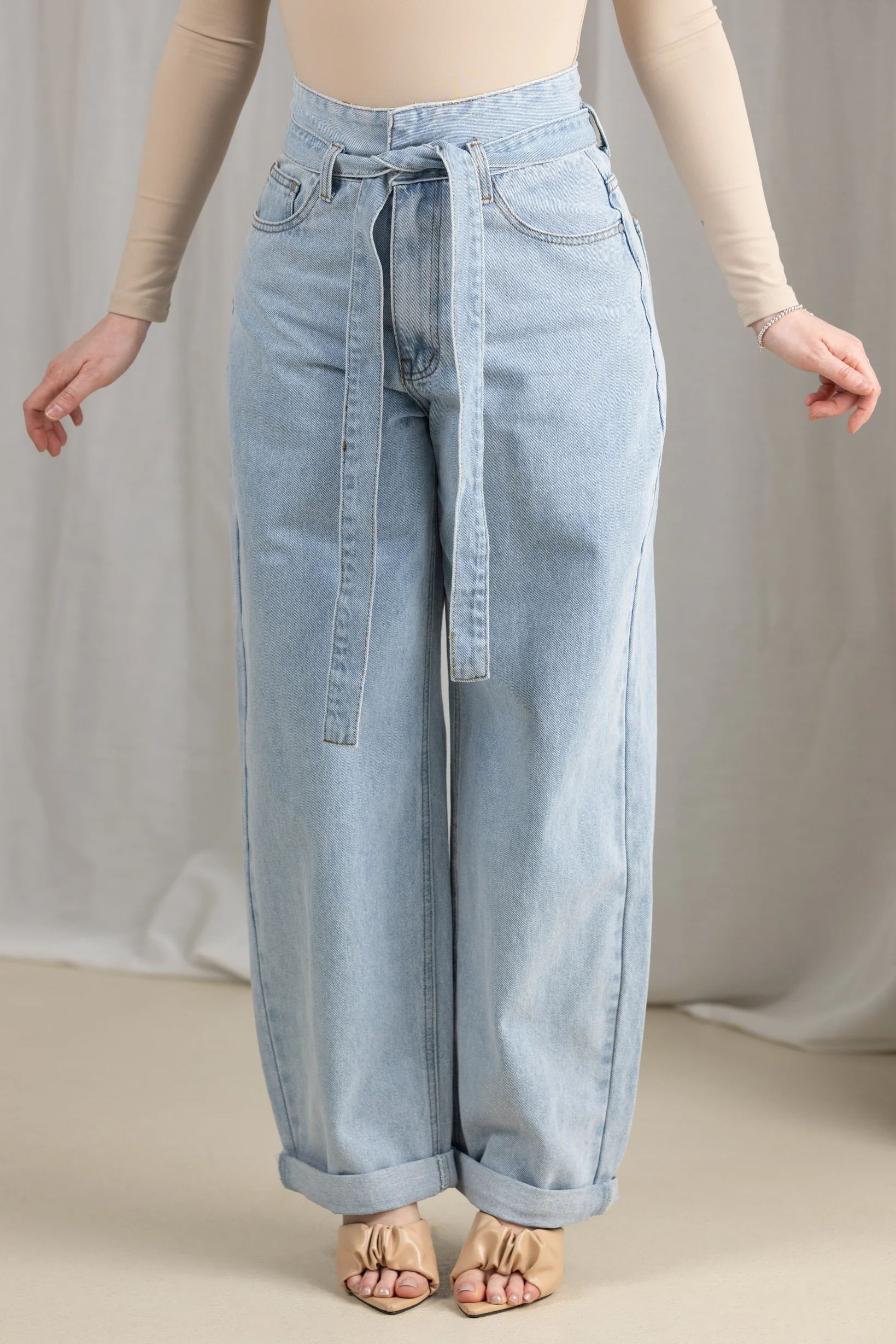 Jayda Loose Denim Tie Jeans - Image 2