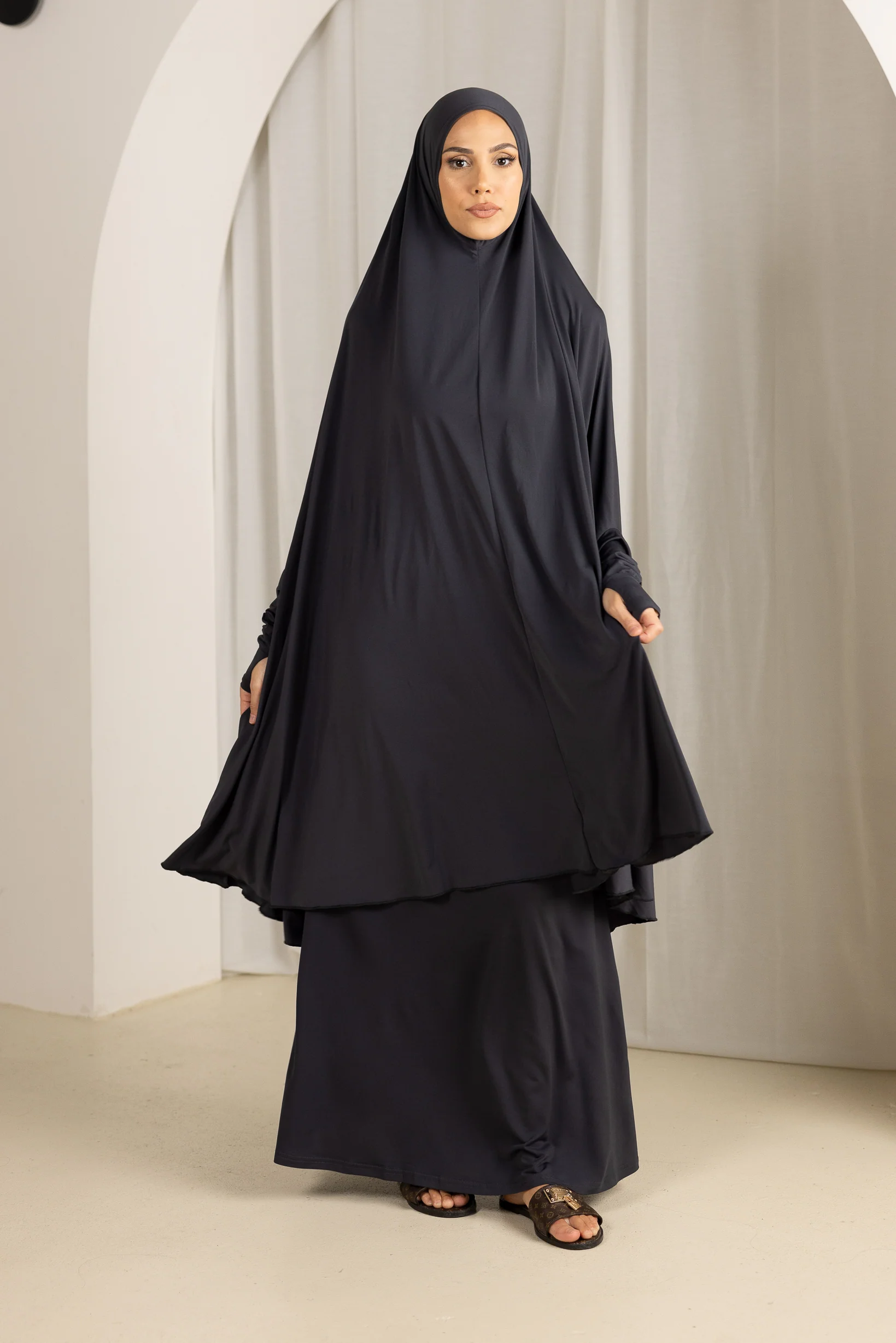 Jilbab Prayer Set - Shades of Black - Image 5