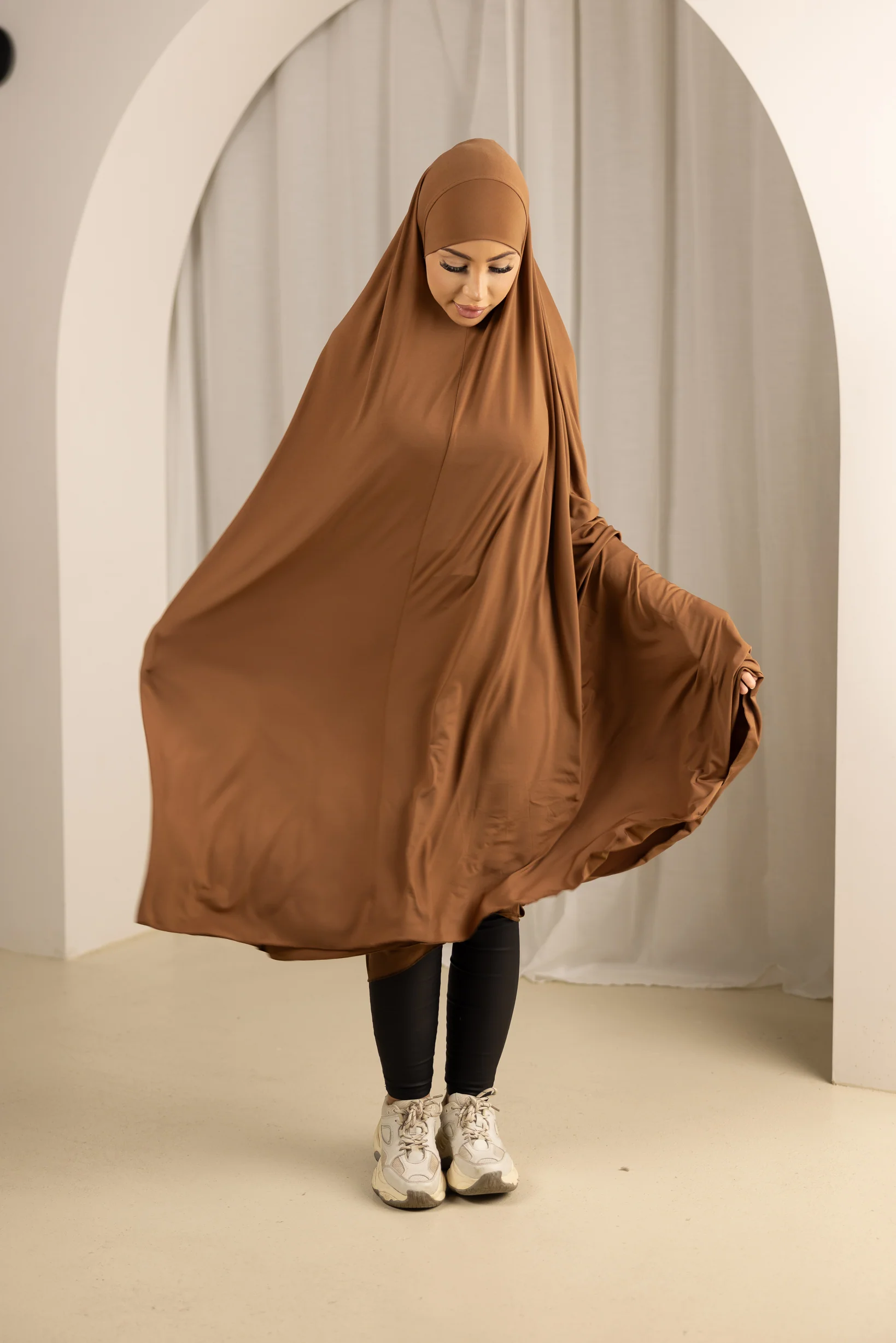 Jilbab No Sleeve Panel Fit - Shades of Brown - Image 10