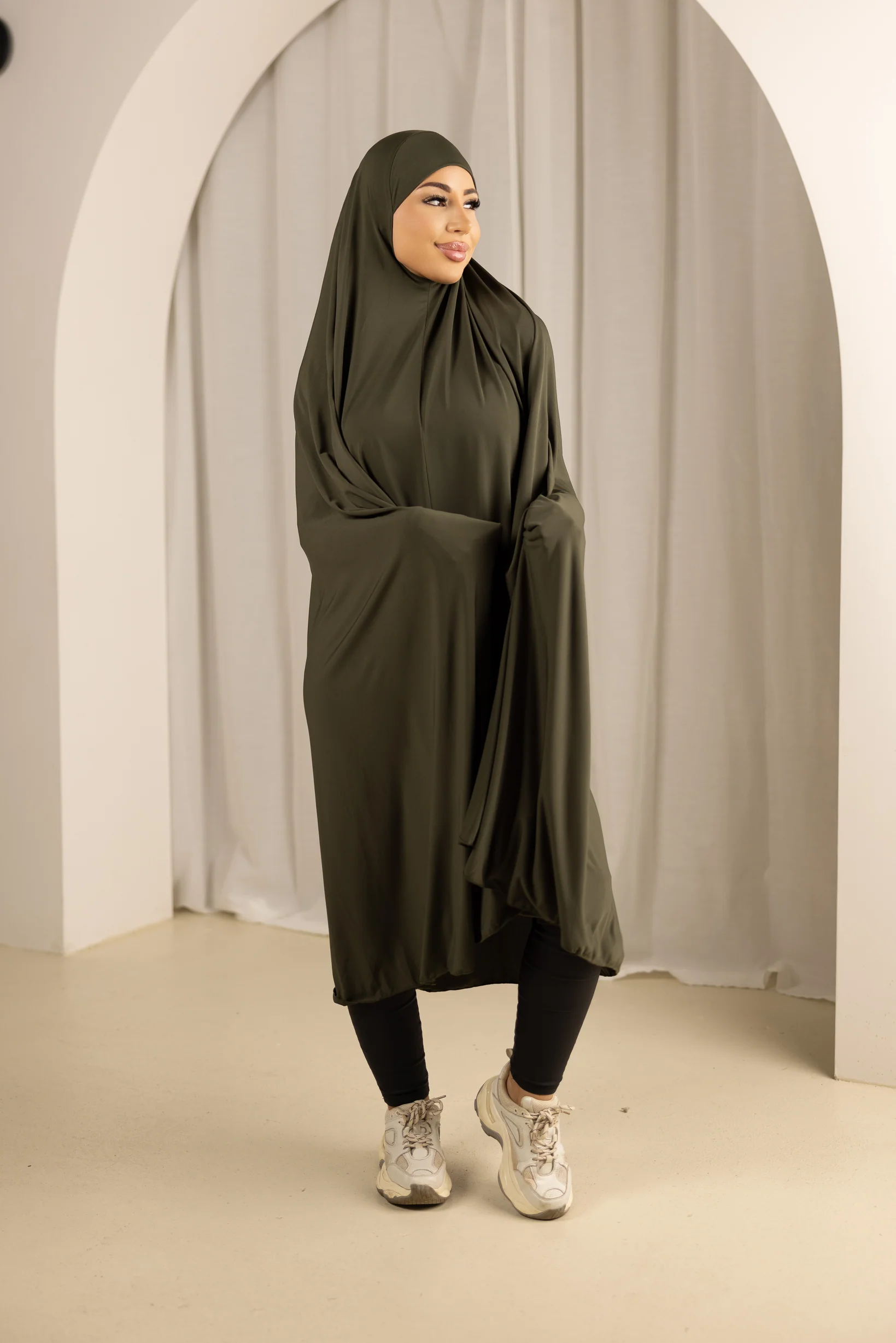 Jilbab No Sleeve Panel Fit - Shades of Green - Image 2