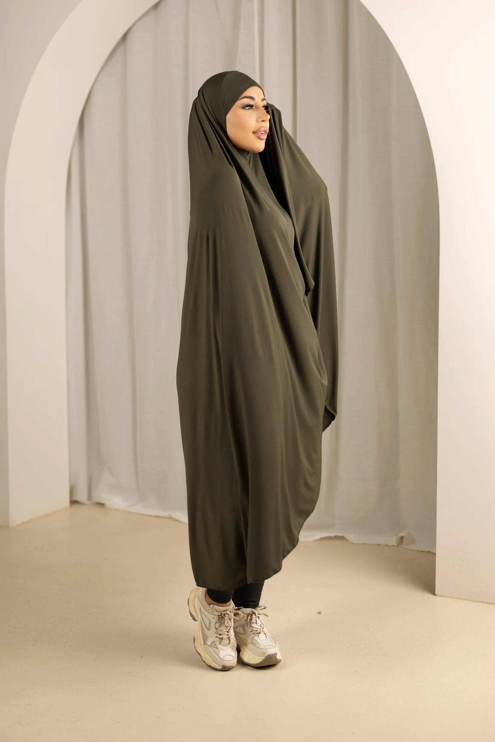 Jilbab No Sleeve Panel Fit - Shades of Green - Image 3