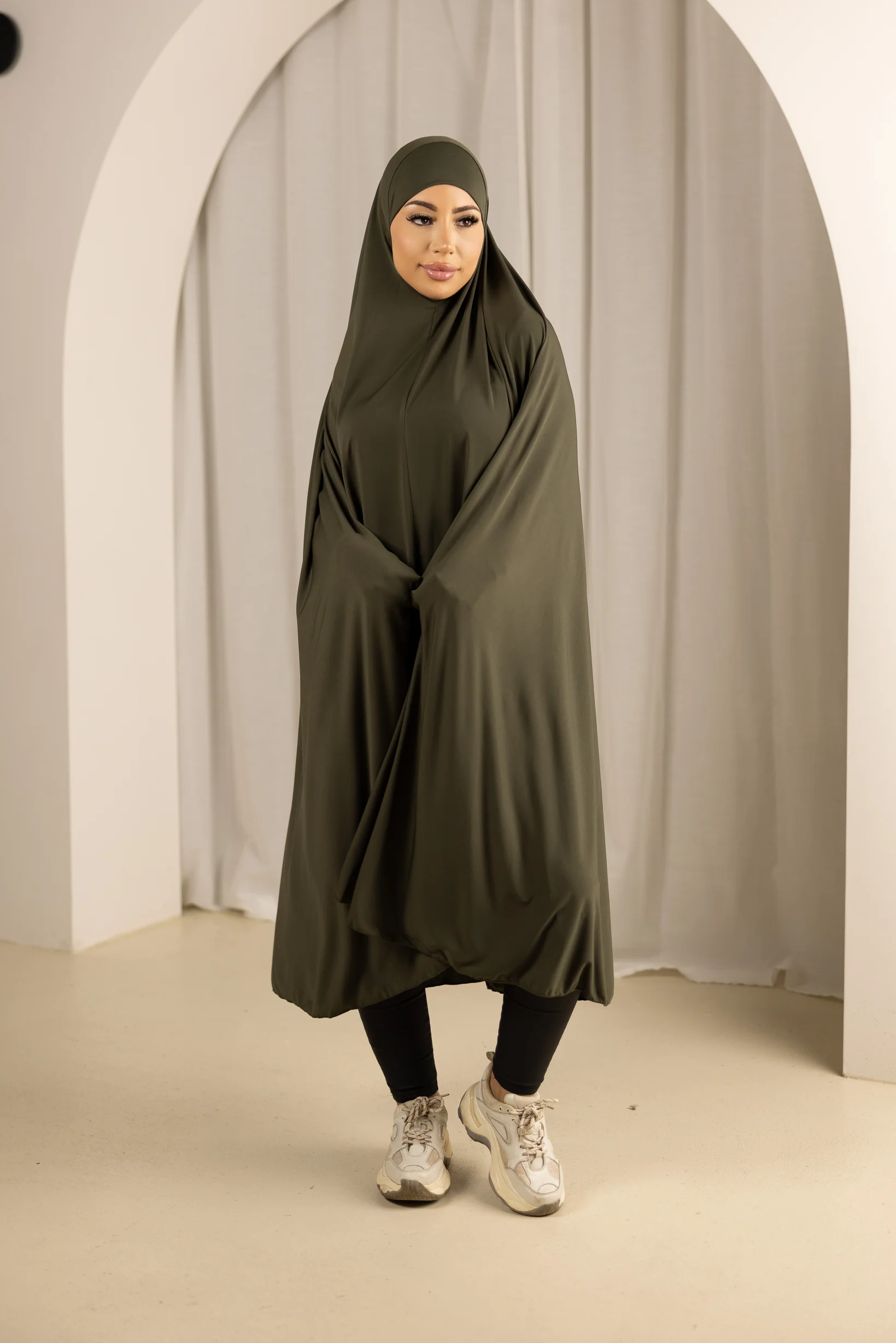 Jilbab No Sleeve Panel Fit - Shades of Green - Image 4