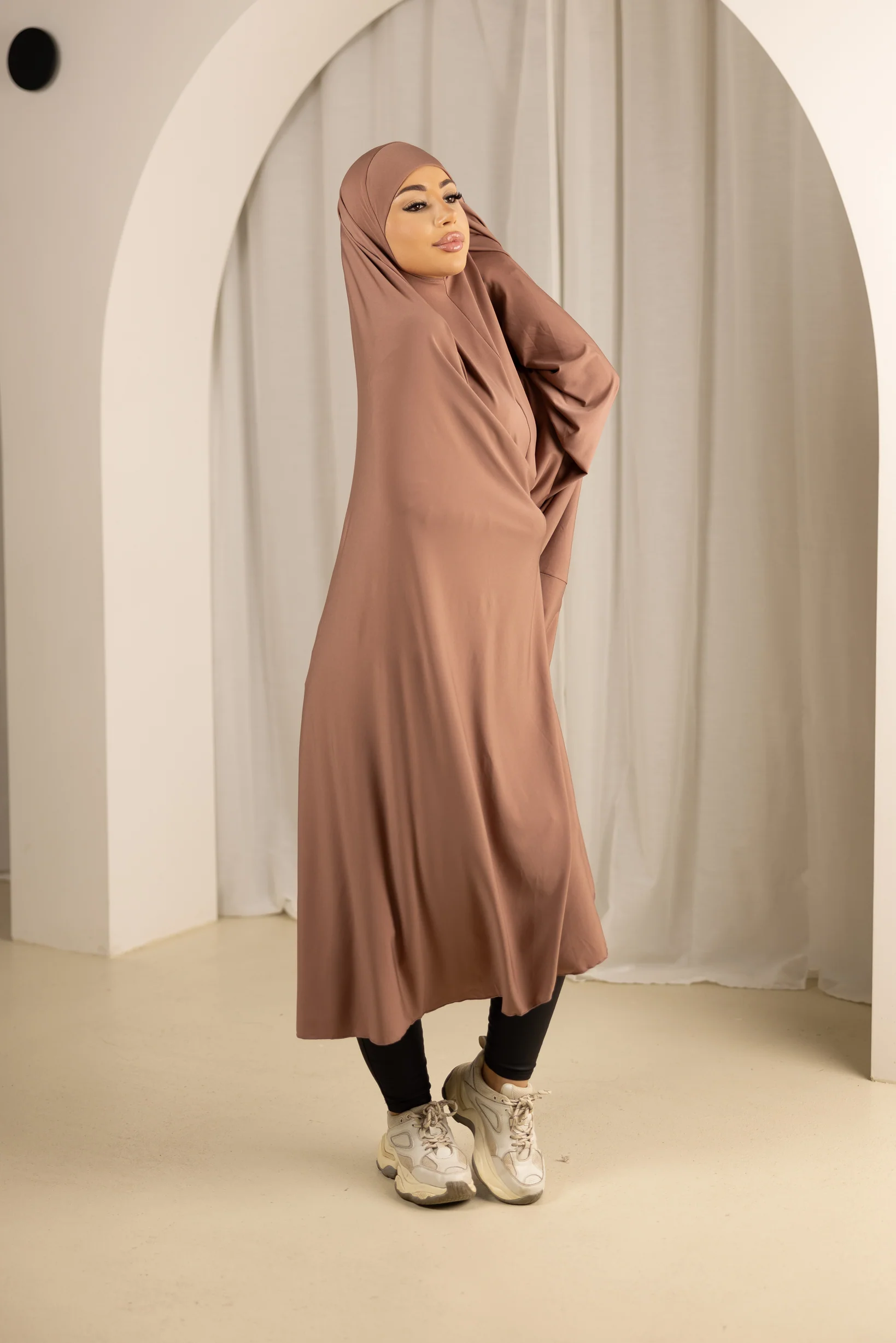 Jilbab No Sleeve Panel Fit - Shades of Pink - Image 3