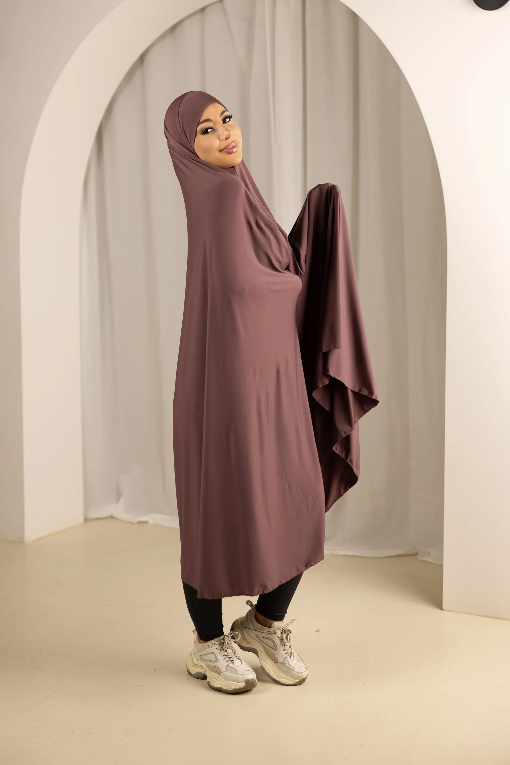Jilbab No Sleeve Panel Fit - Shades of Pink - Image 4