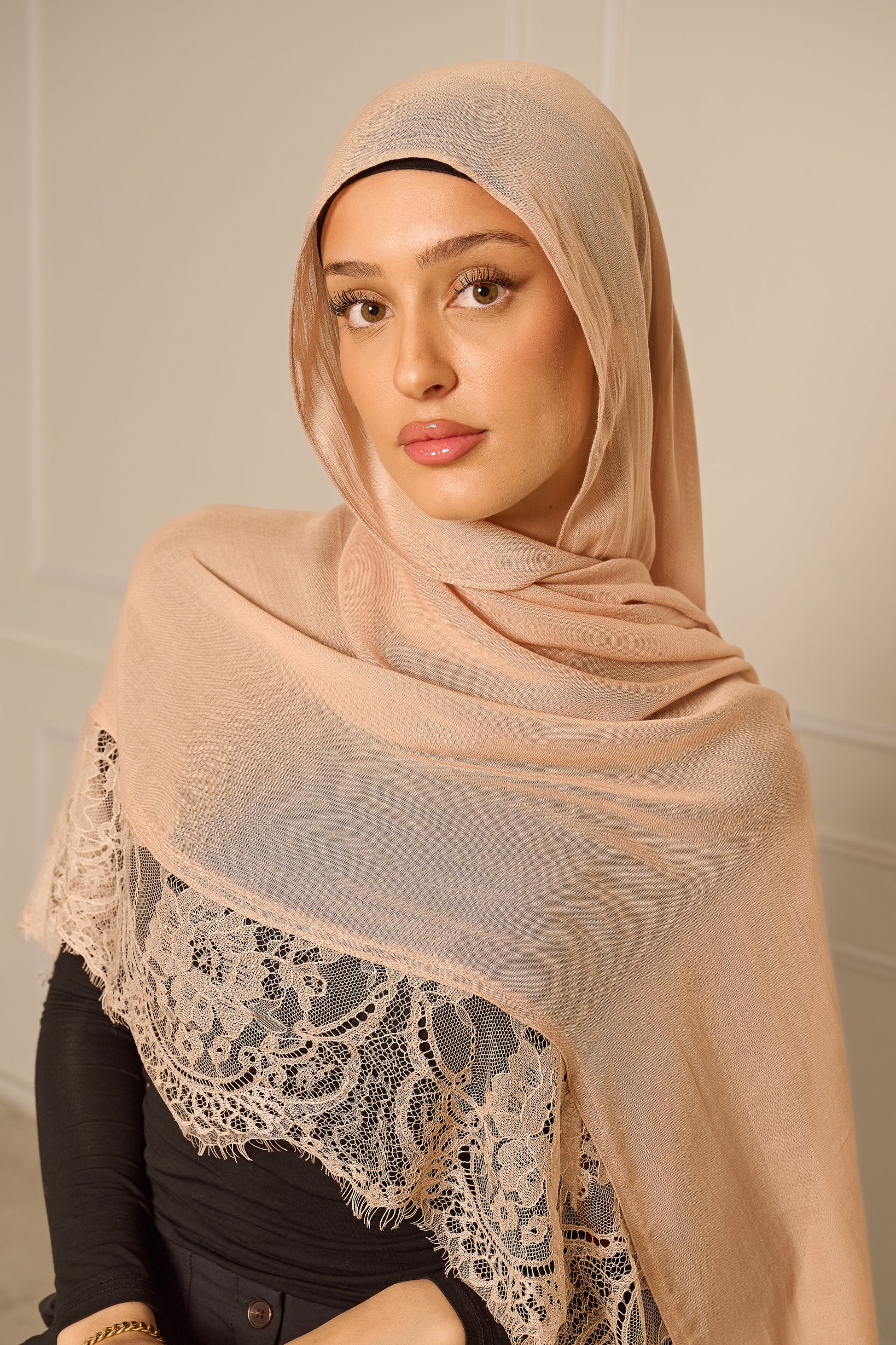 Lace Modal Shawl - Shades of Brown - Image 6