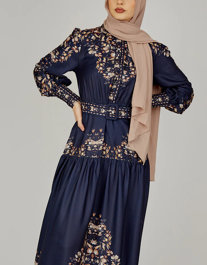 Layla Printed Dress with Belt - Image 6