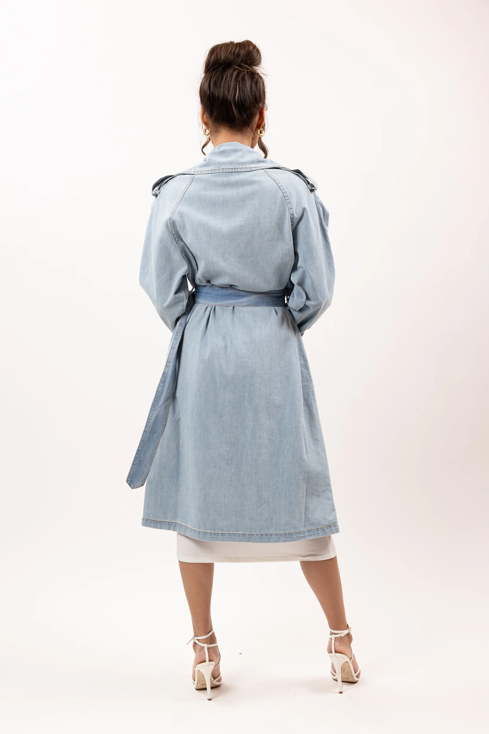 Light Denim Trench Coat - Image 4