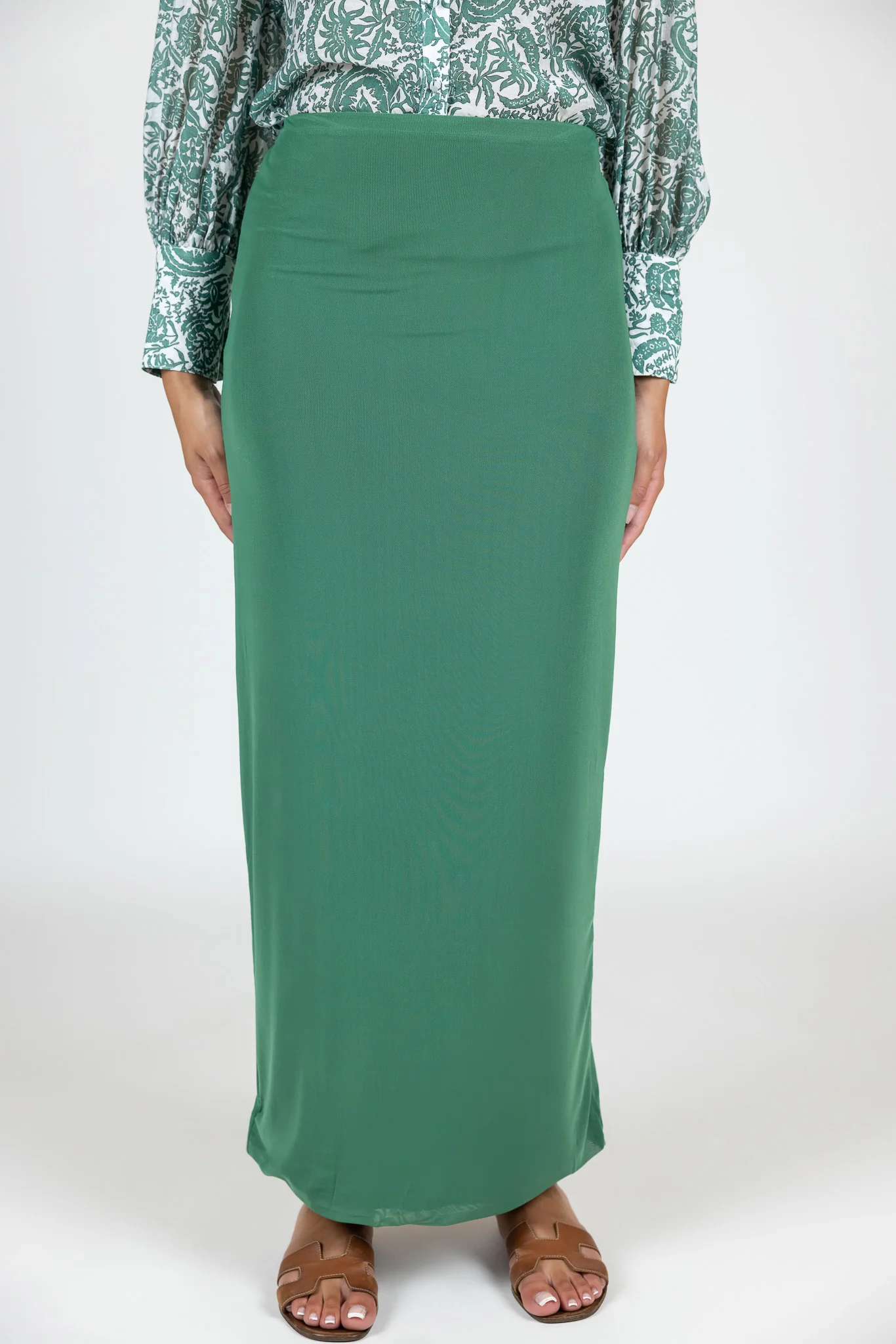 Lined Mesh Pencil Skirt - Image 2