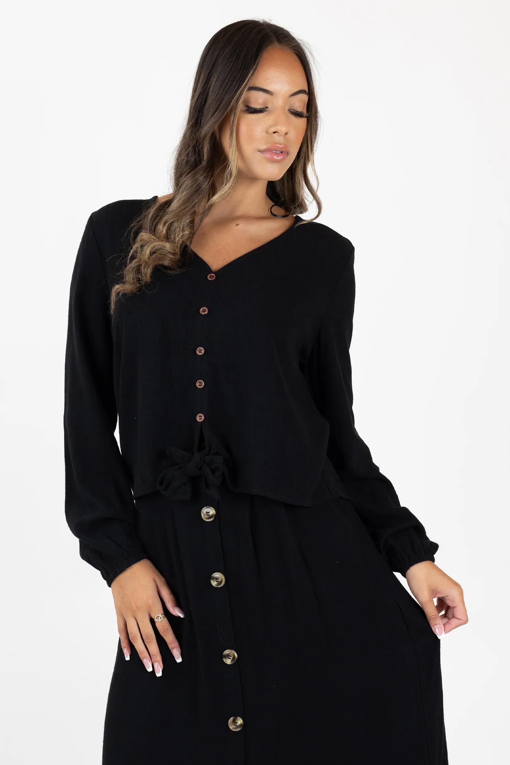 Linen Crop Tie Top - Image 4