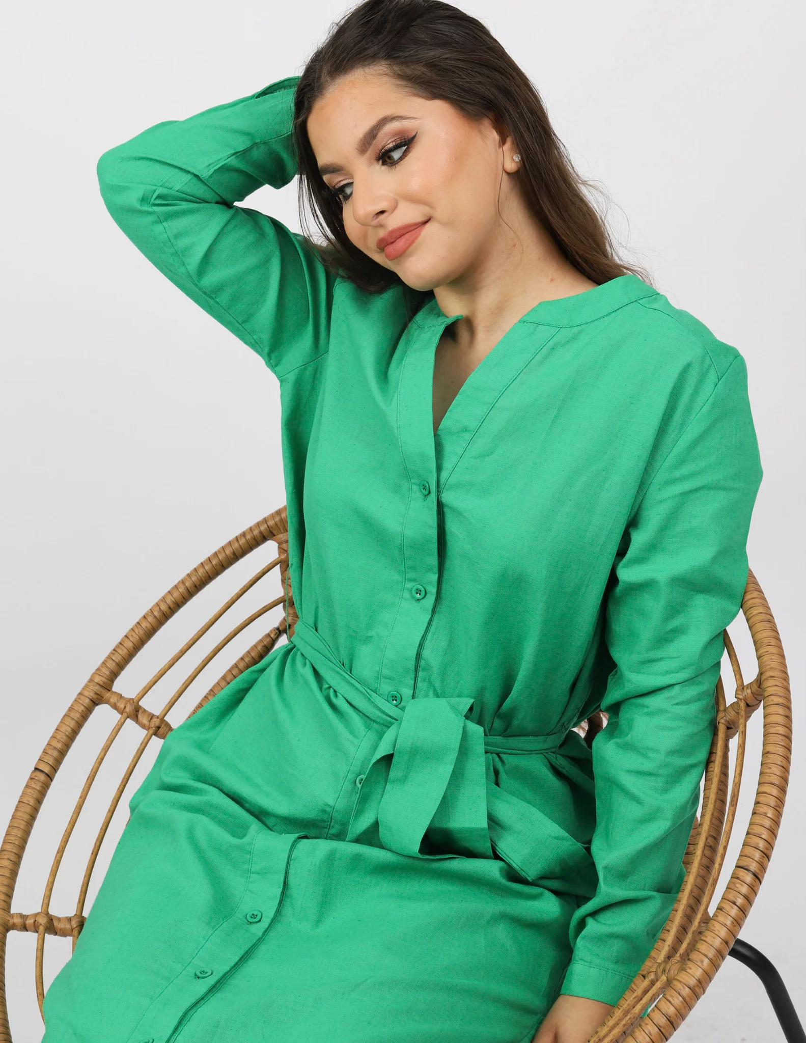Linen Maxi Tie Loop Shirt - Image 8