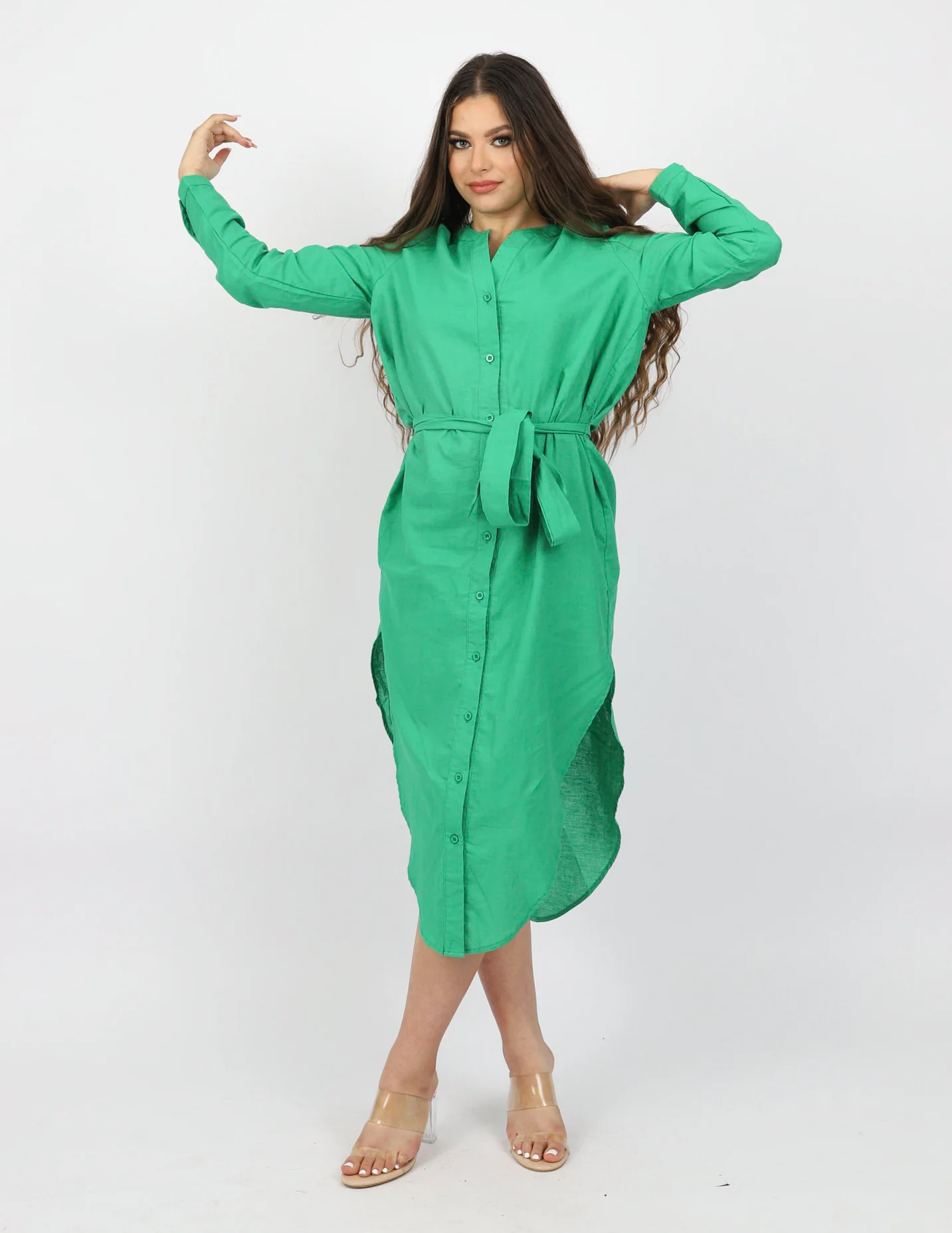 Linen Maxi Tie Loop Shirt - Image 9