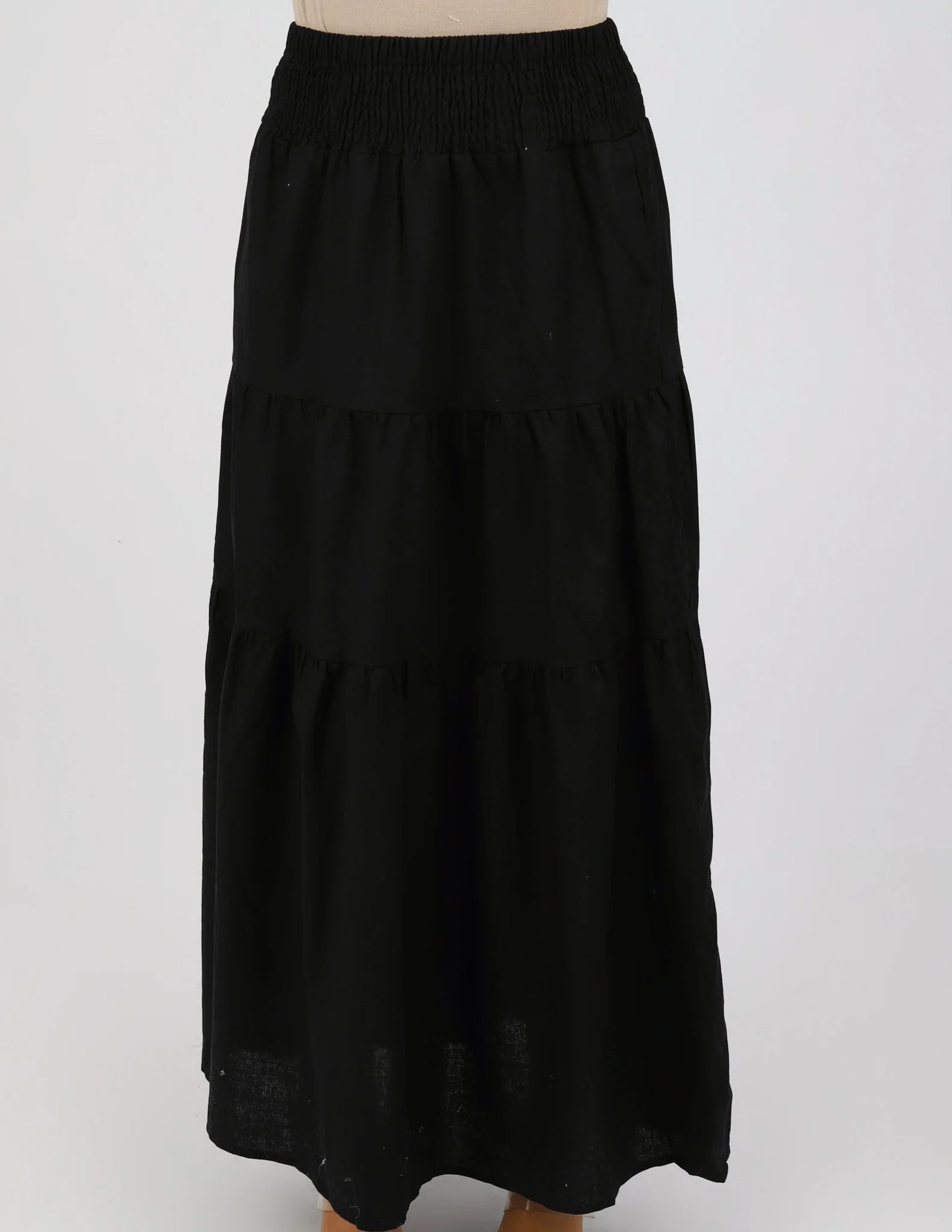 Linen Tiered Maxi Skirt - Image 2
