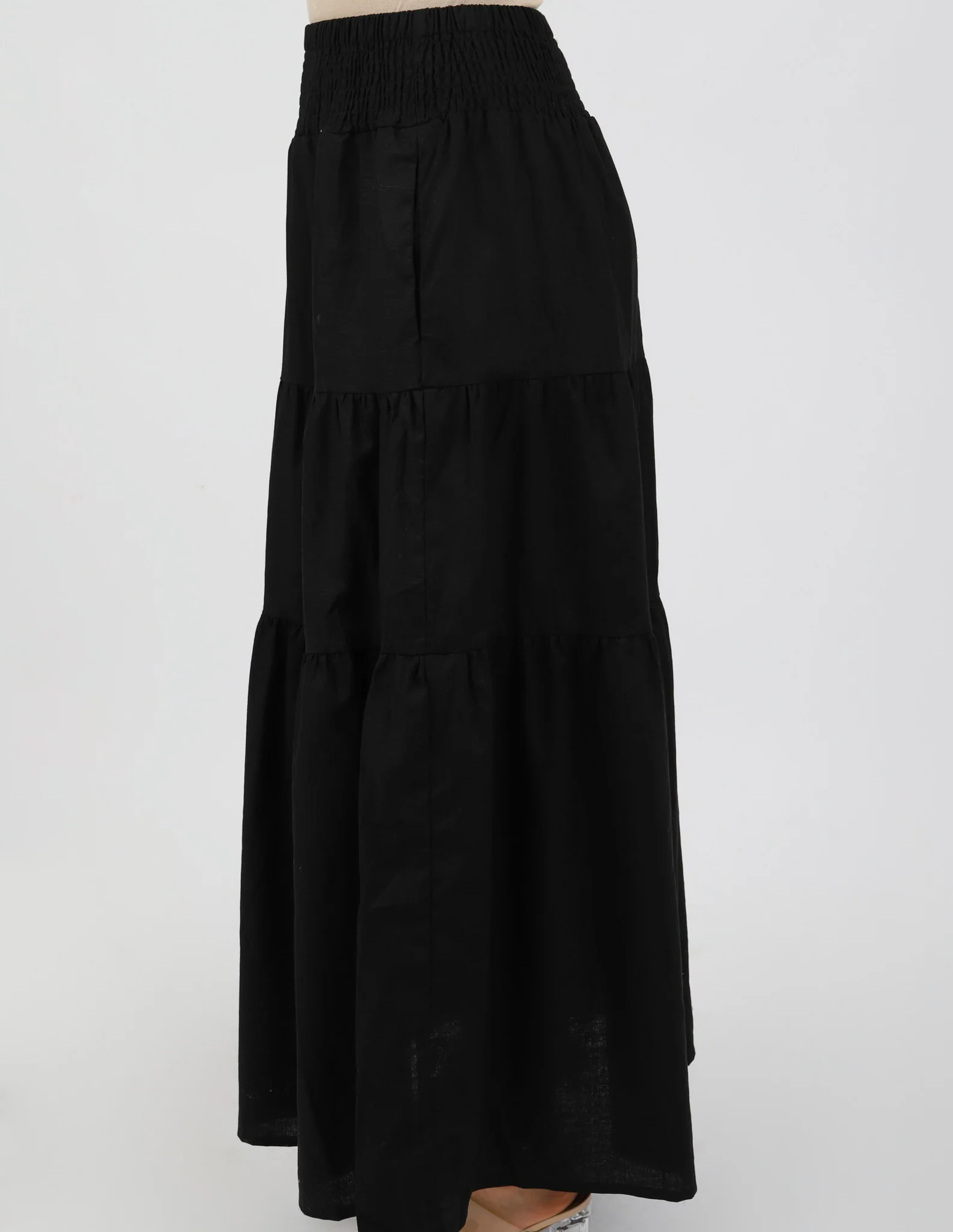 Linen Tiered Maxi Skirt - Image 4