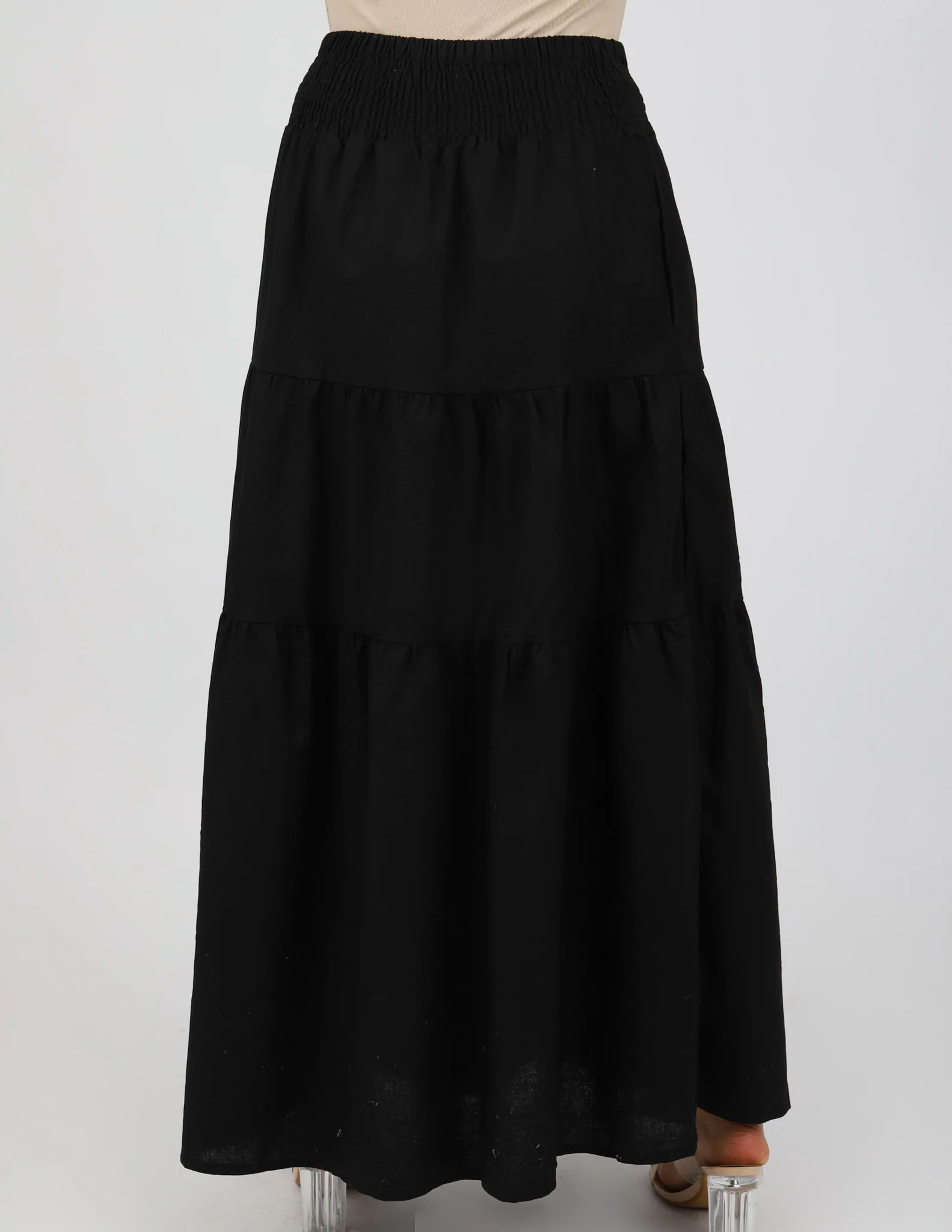 Linen Tiered Maxi Skirt - Image 5