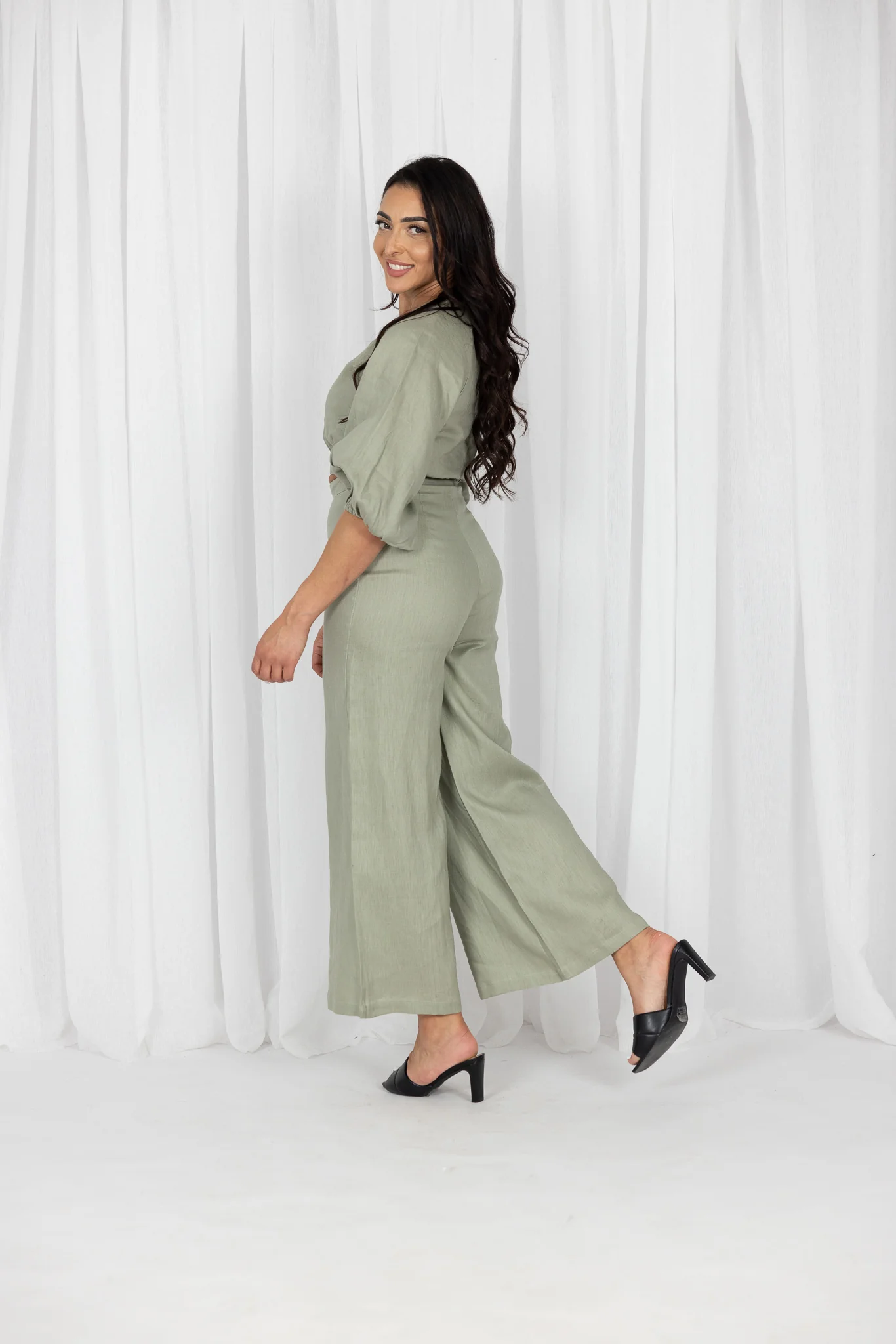 Linen Wide Leg Pants - Image 10