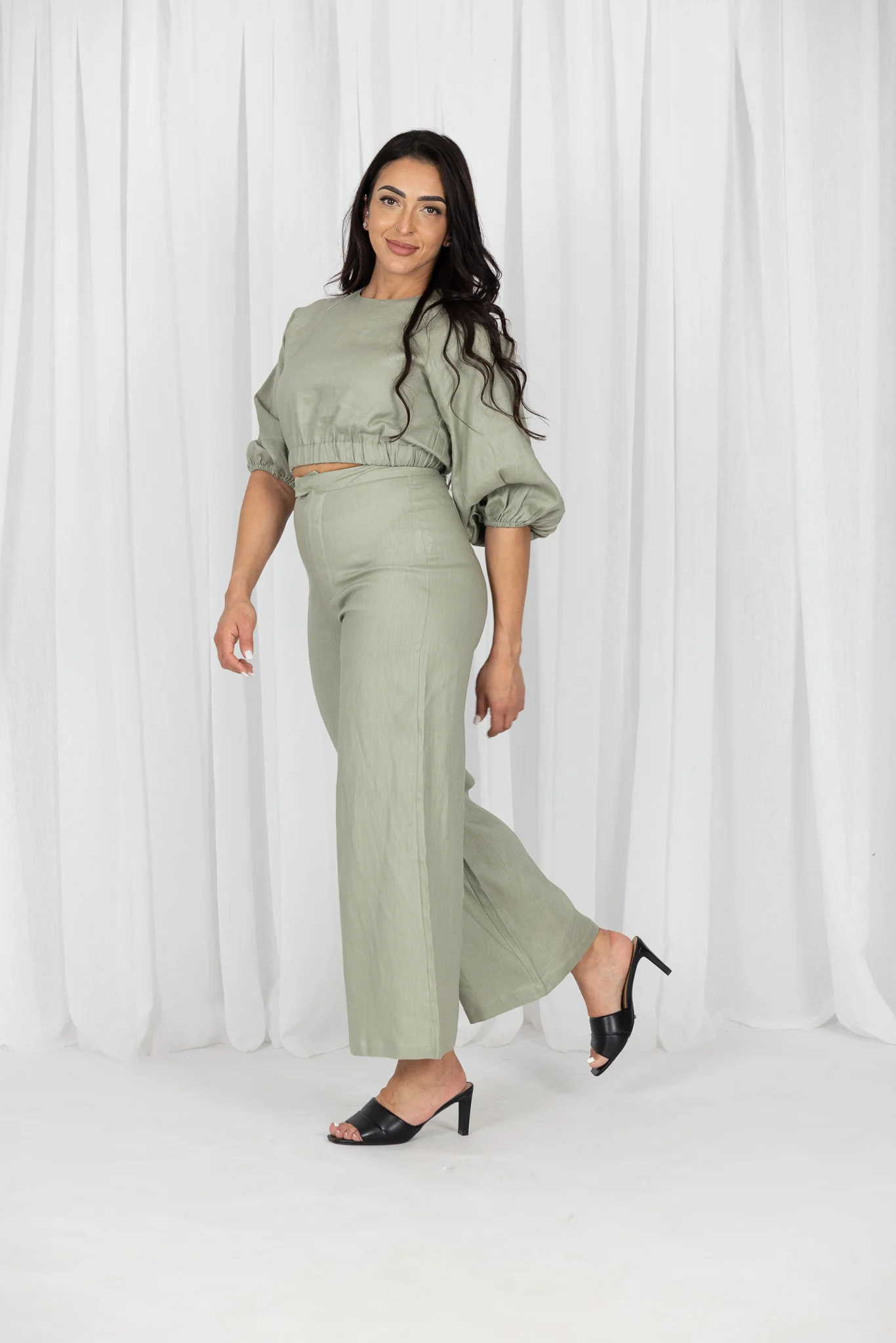 Linen Wide Leg Pants - Image 8